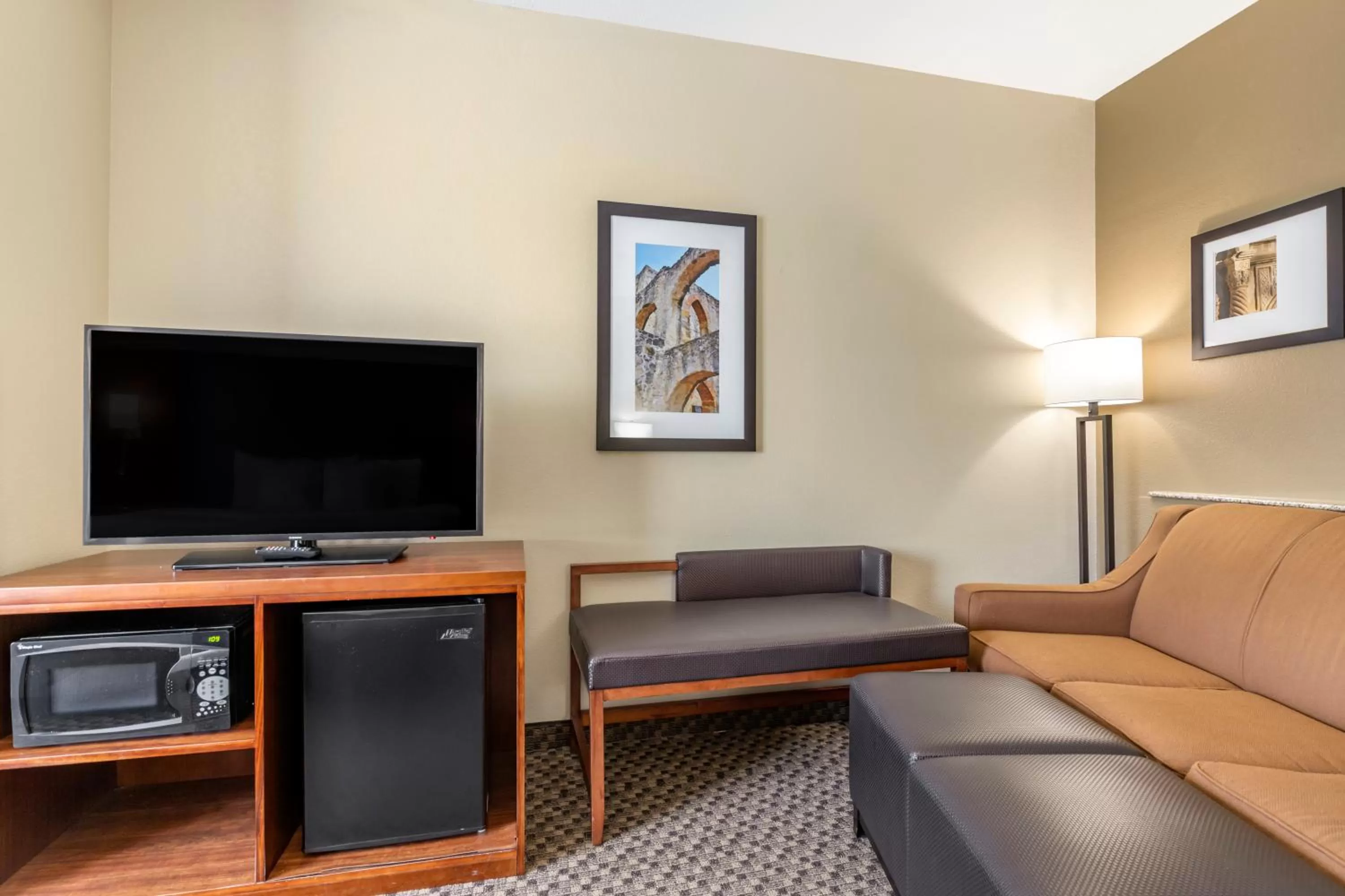 TV and multimedia in Comfort Suites Medical Center near Six Flags
