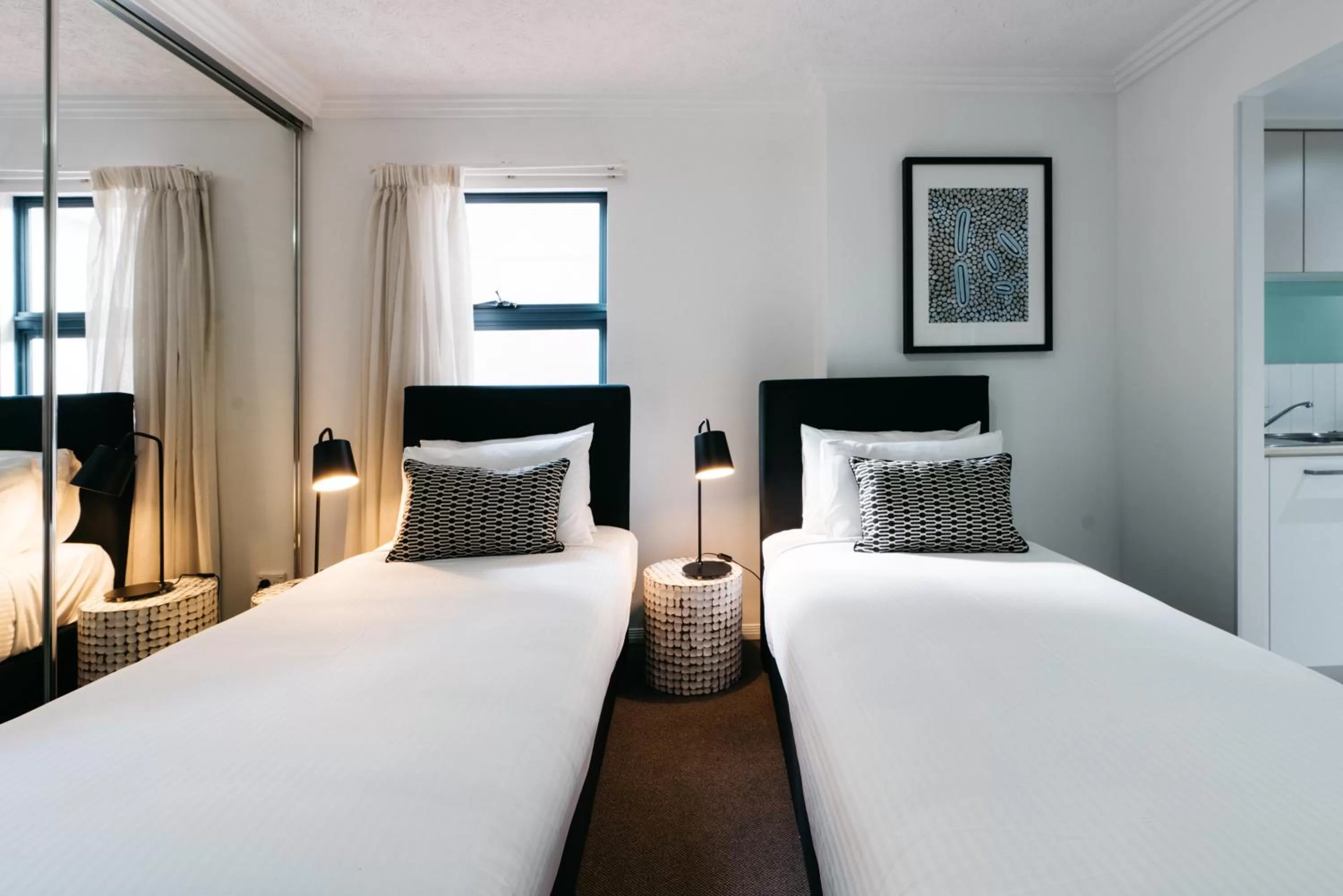 Bedroom, Bed in Gabba Central Apartments