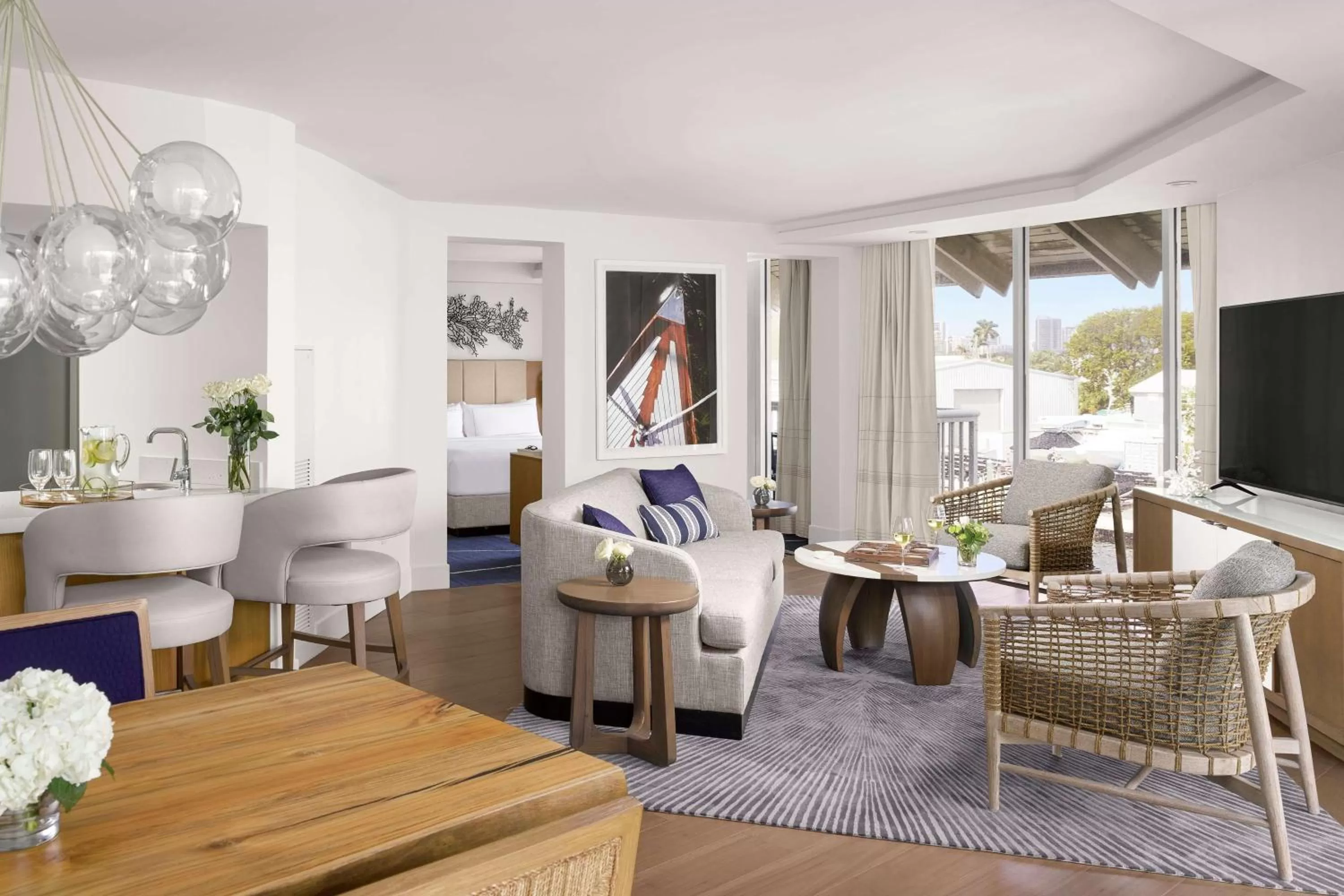 Living room in Hilton Fort Lauderdale Marina