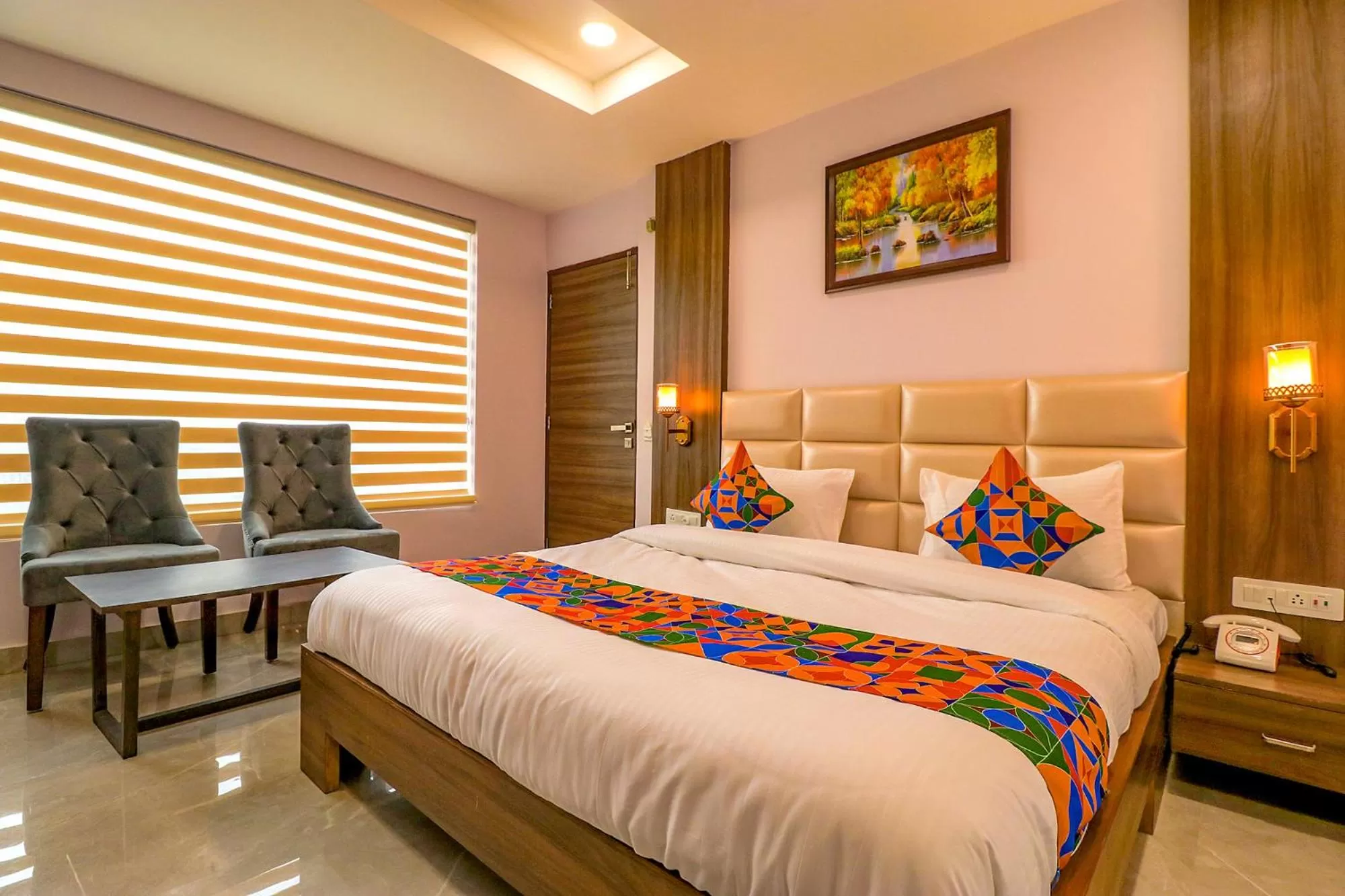 Bed in FabHotel Prime K9 Regency