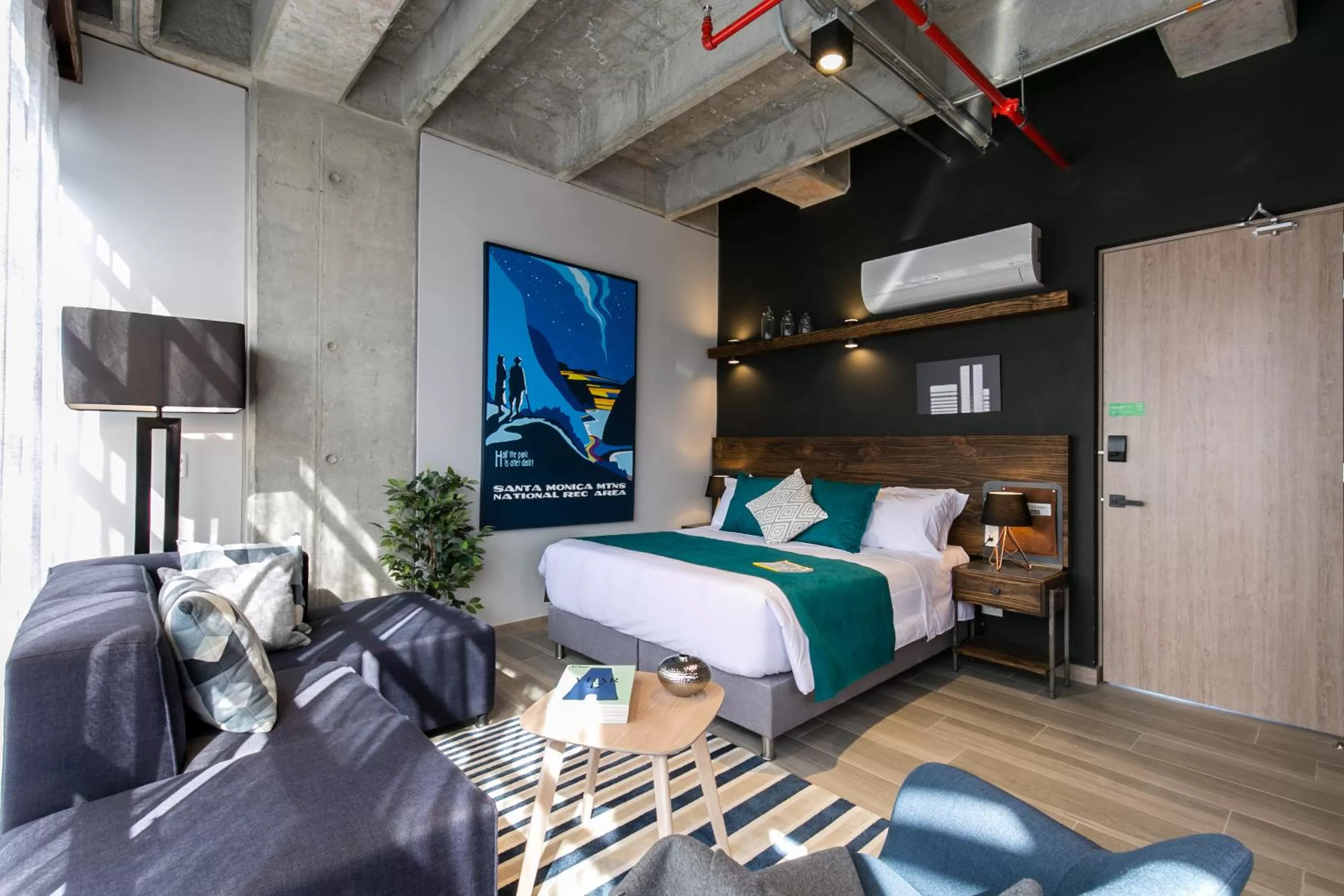 Bed in Factory Lofts Hotel