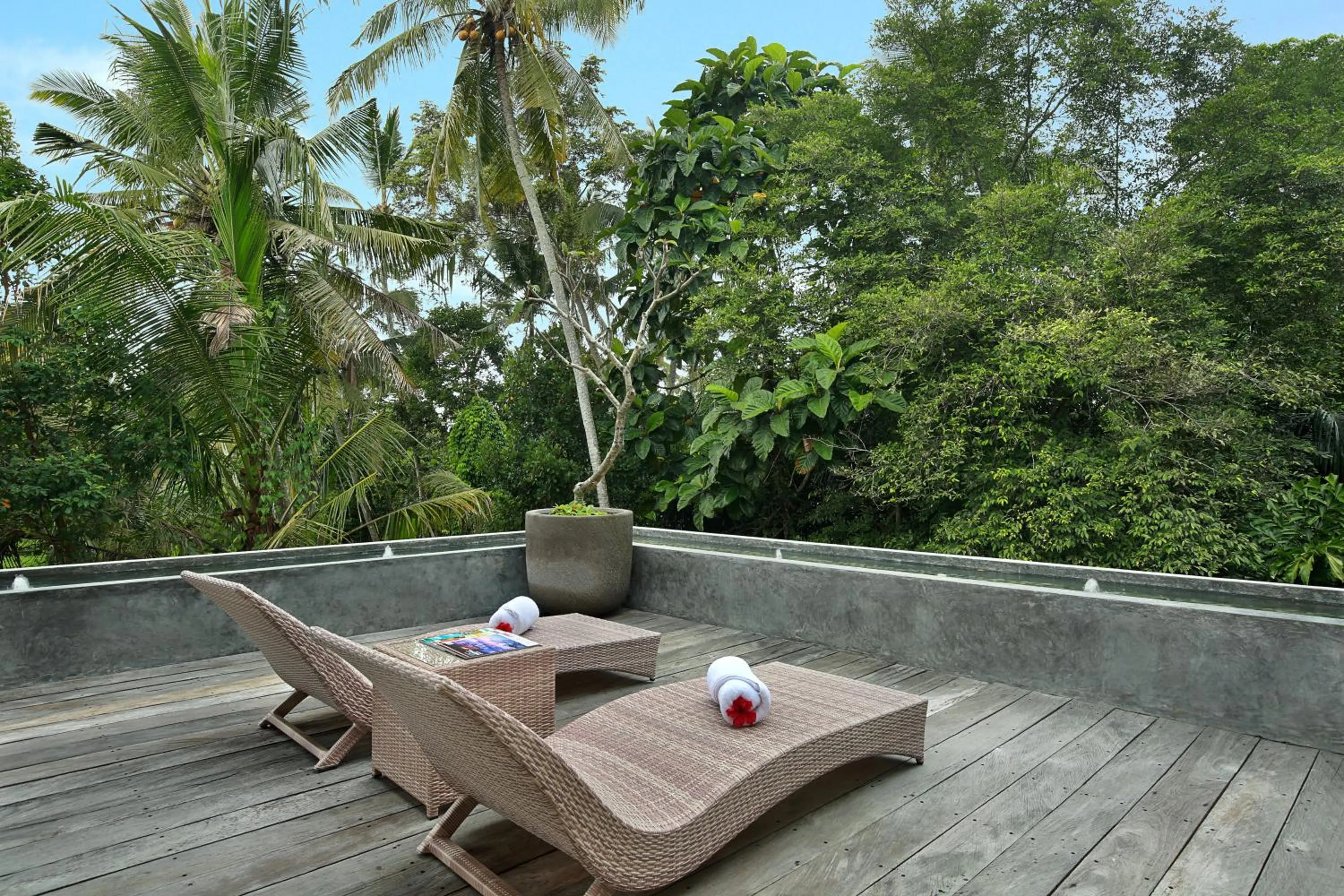 Seating area in Sativa Villas Ubud with Private Pool