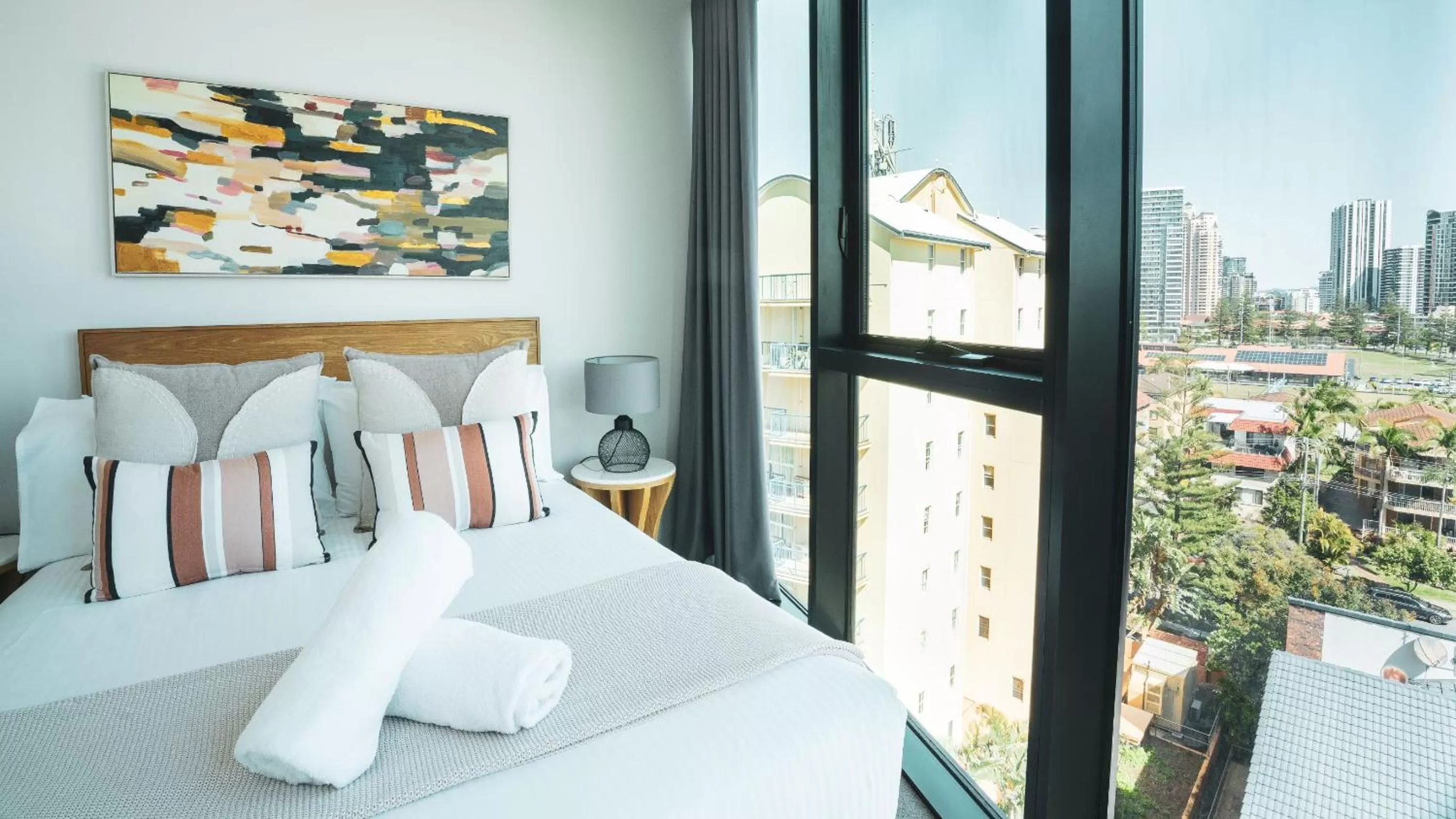 Bedroom, Bed in Vue Broadbeach - Official