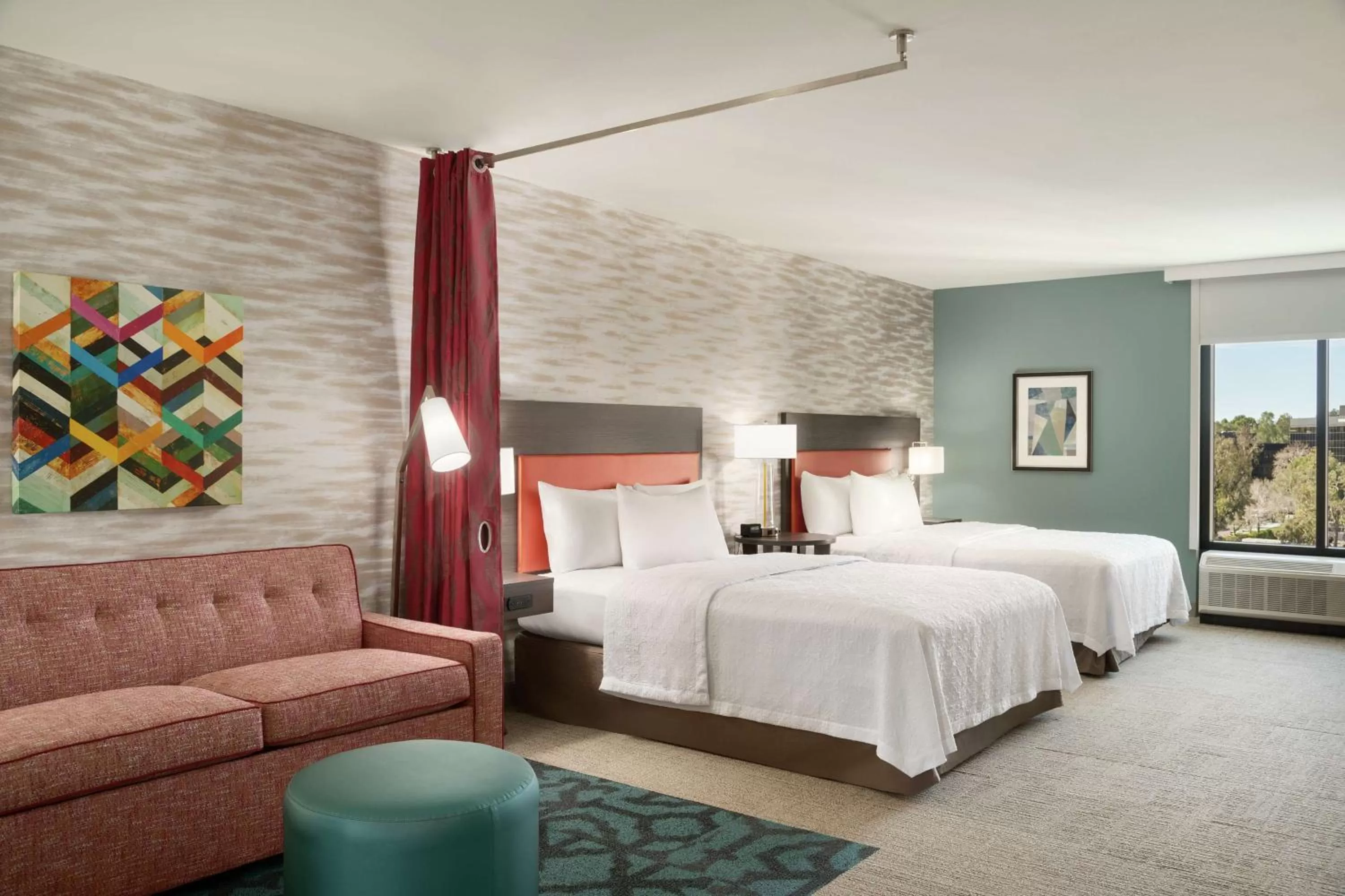 Queen Studio with Two Queen Beds - Hearing Accessible in Home2 Suites By Hilton Woodland Hills Los Angeles