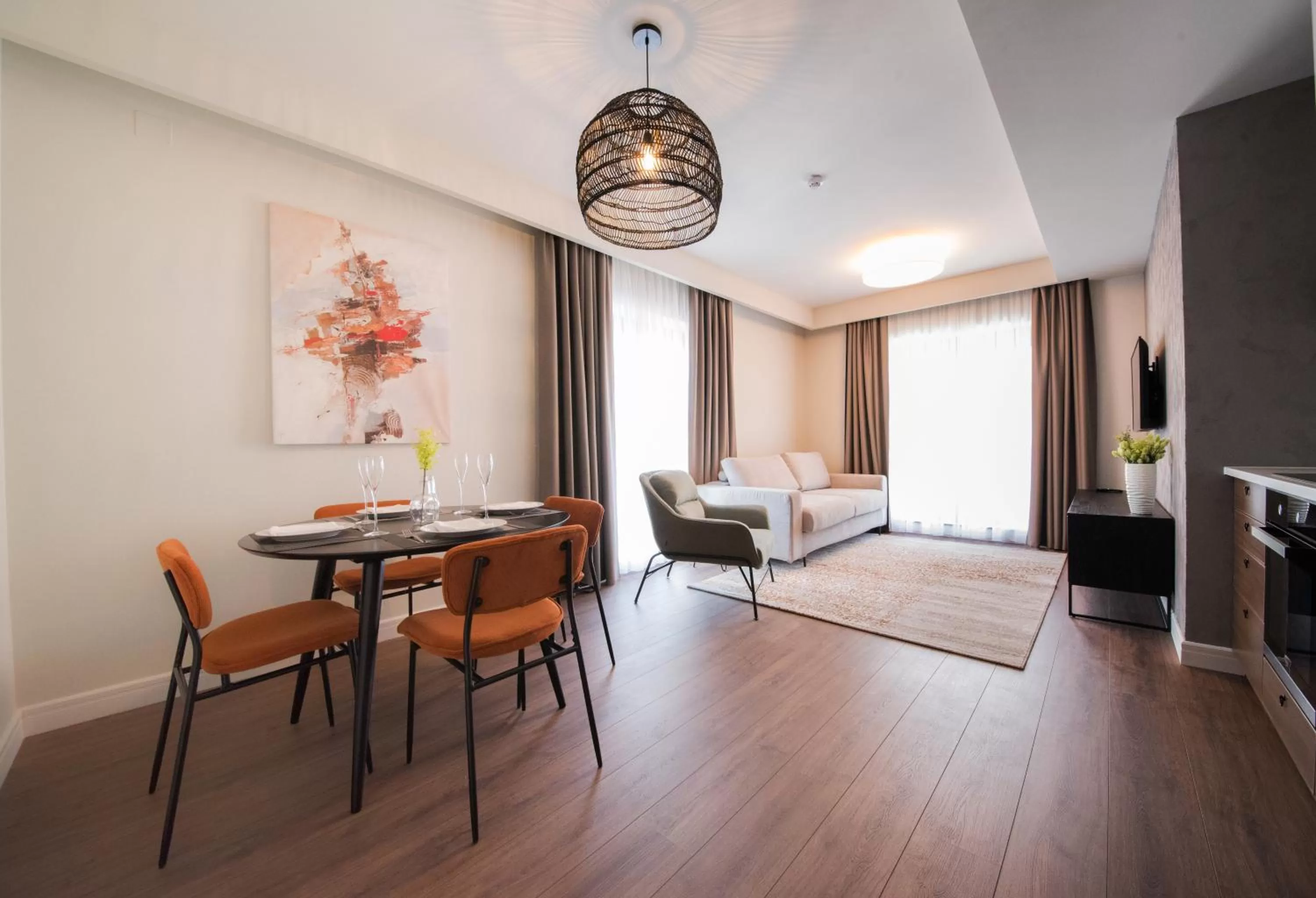 Living room, Dining Area in Biador Apartments