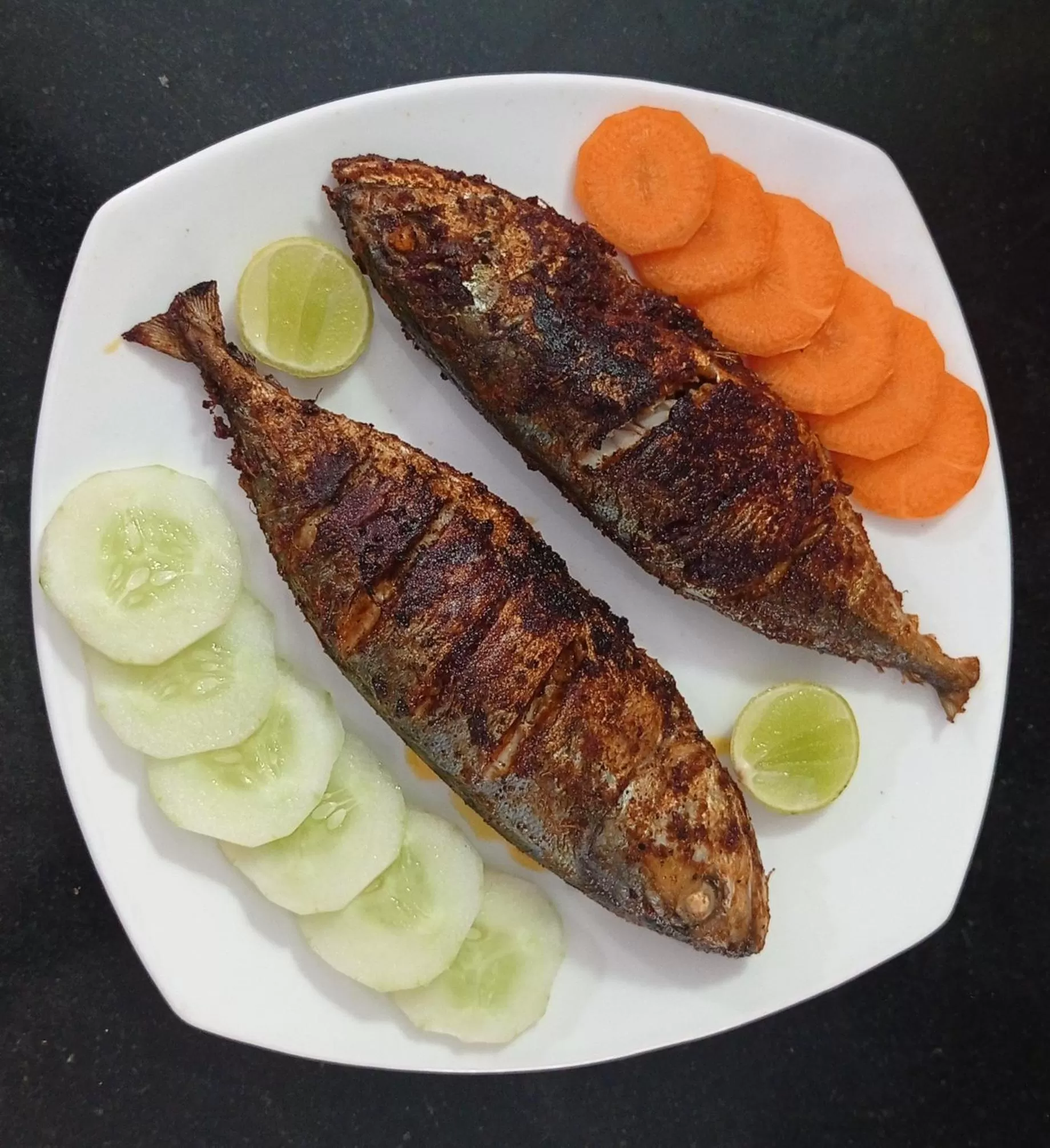 Food in Perch by the sea