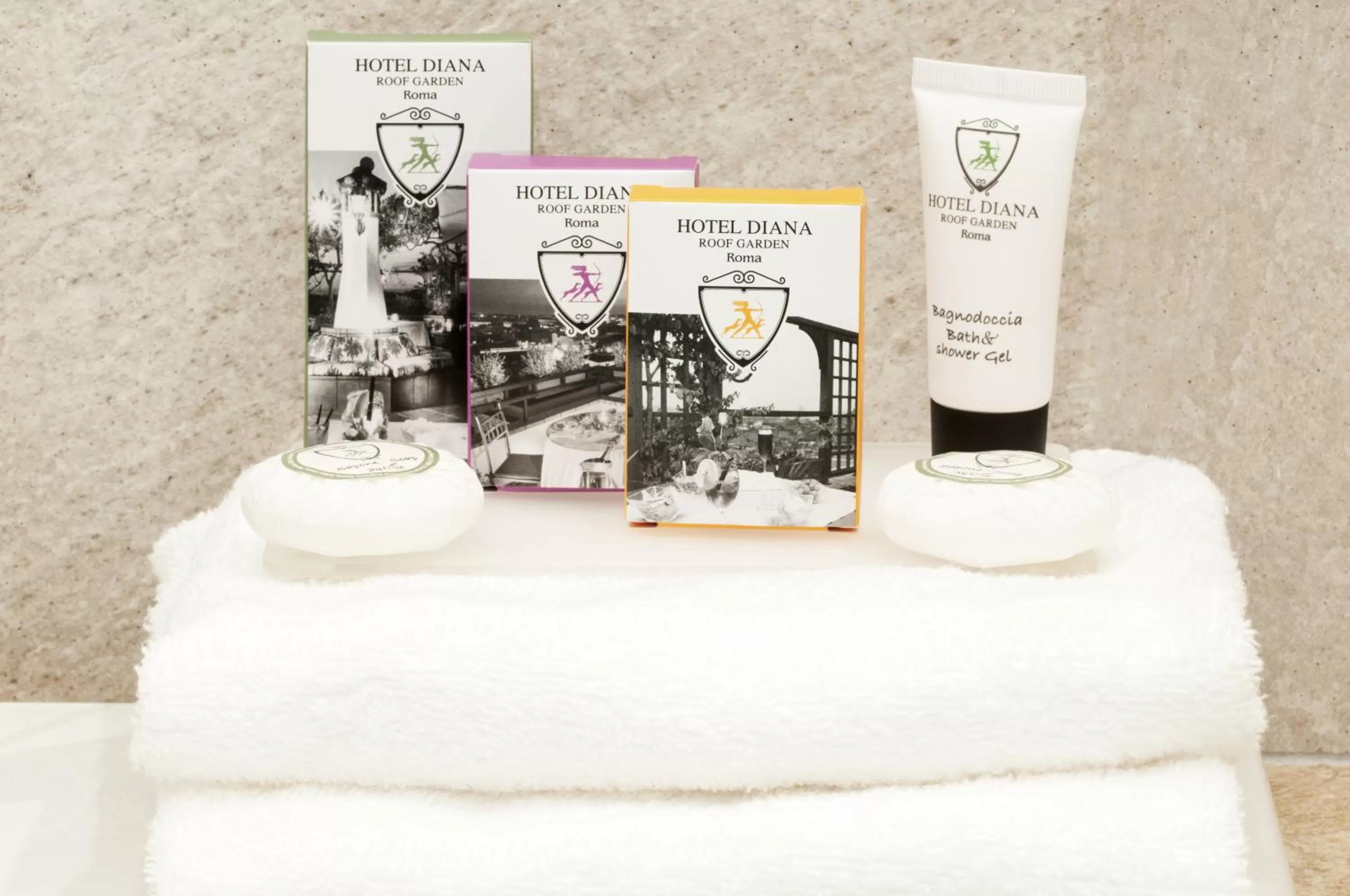 Text overlay in Hotel Diana Roof Garden