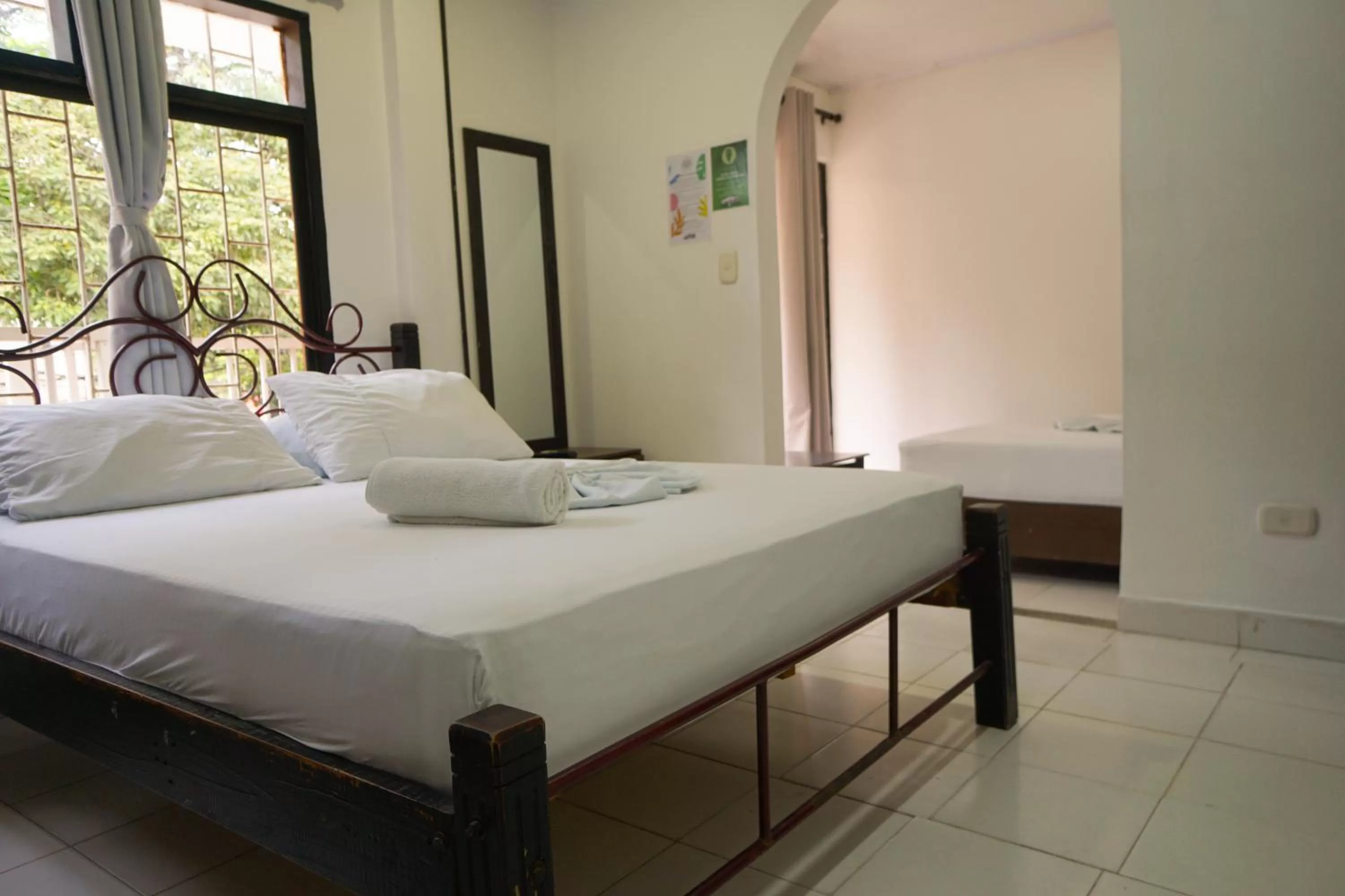 Bed in Hostal Paraiso Tayrona