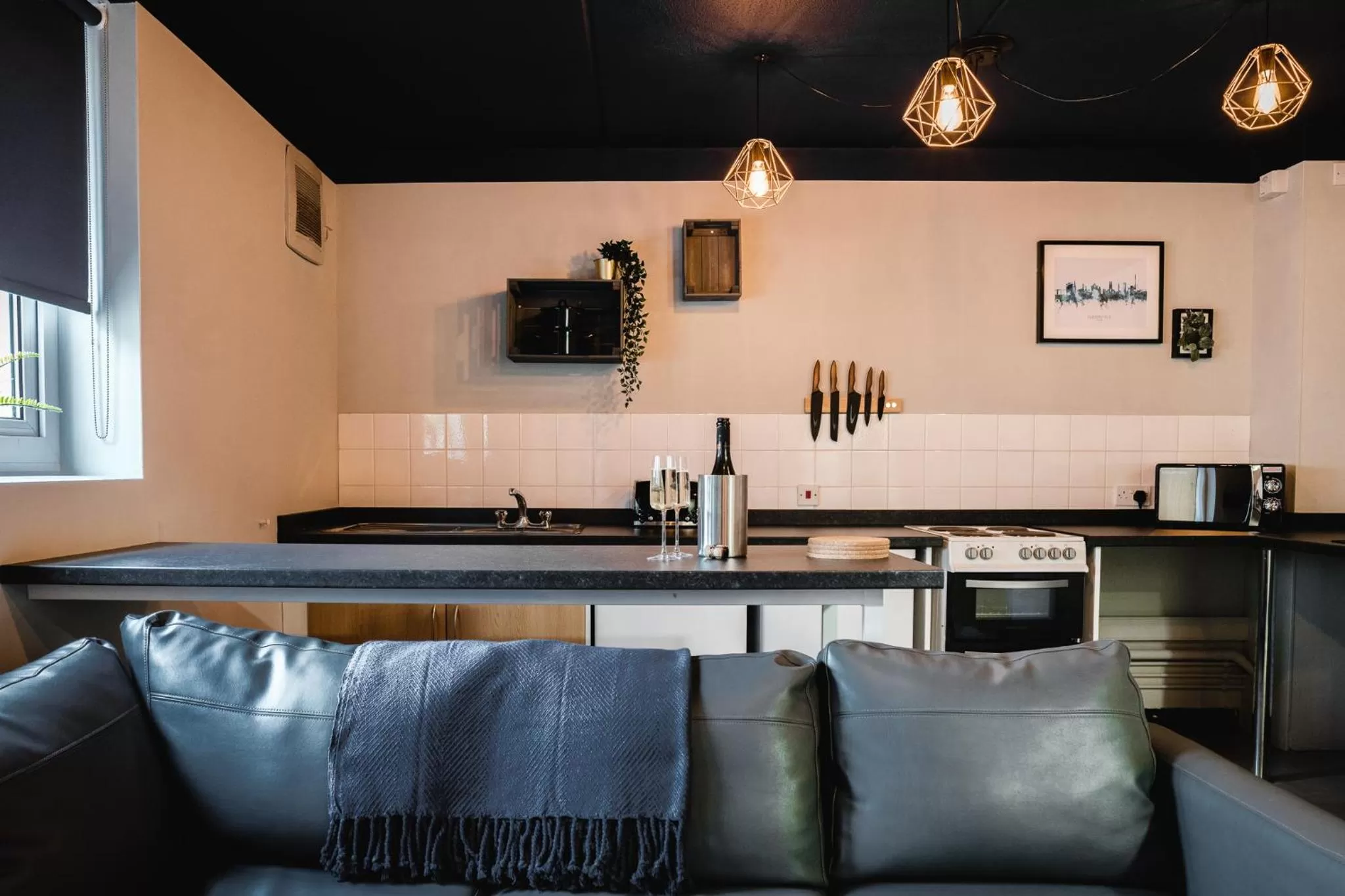 Communal kitchen in The Venue Serviced Apartments