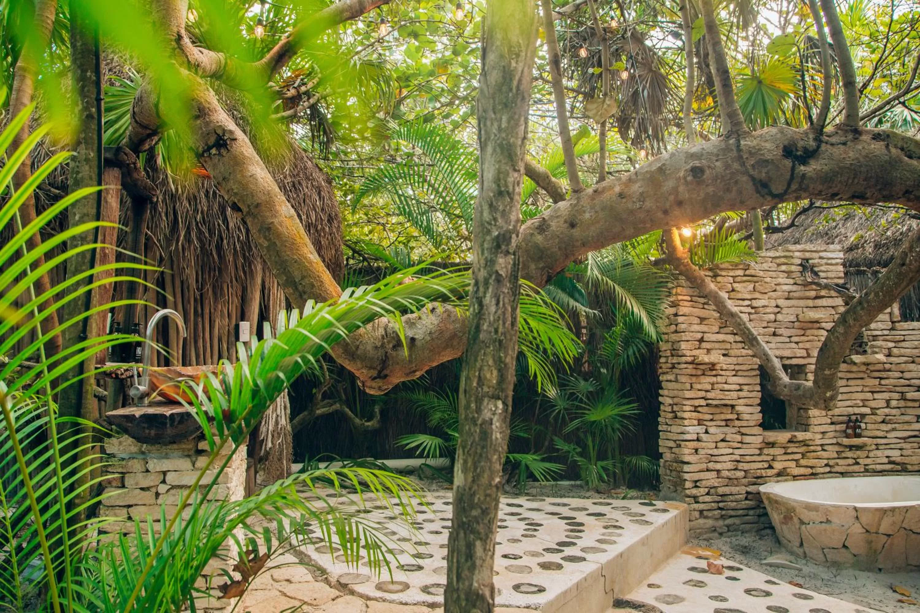 Garden view in Ikal Tulum Hotel