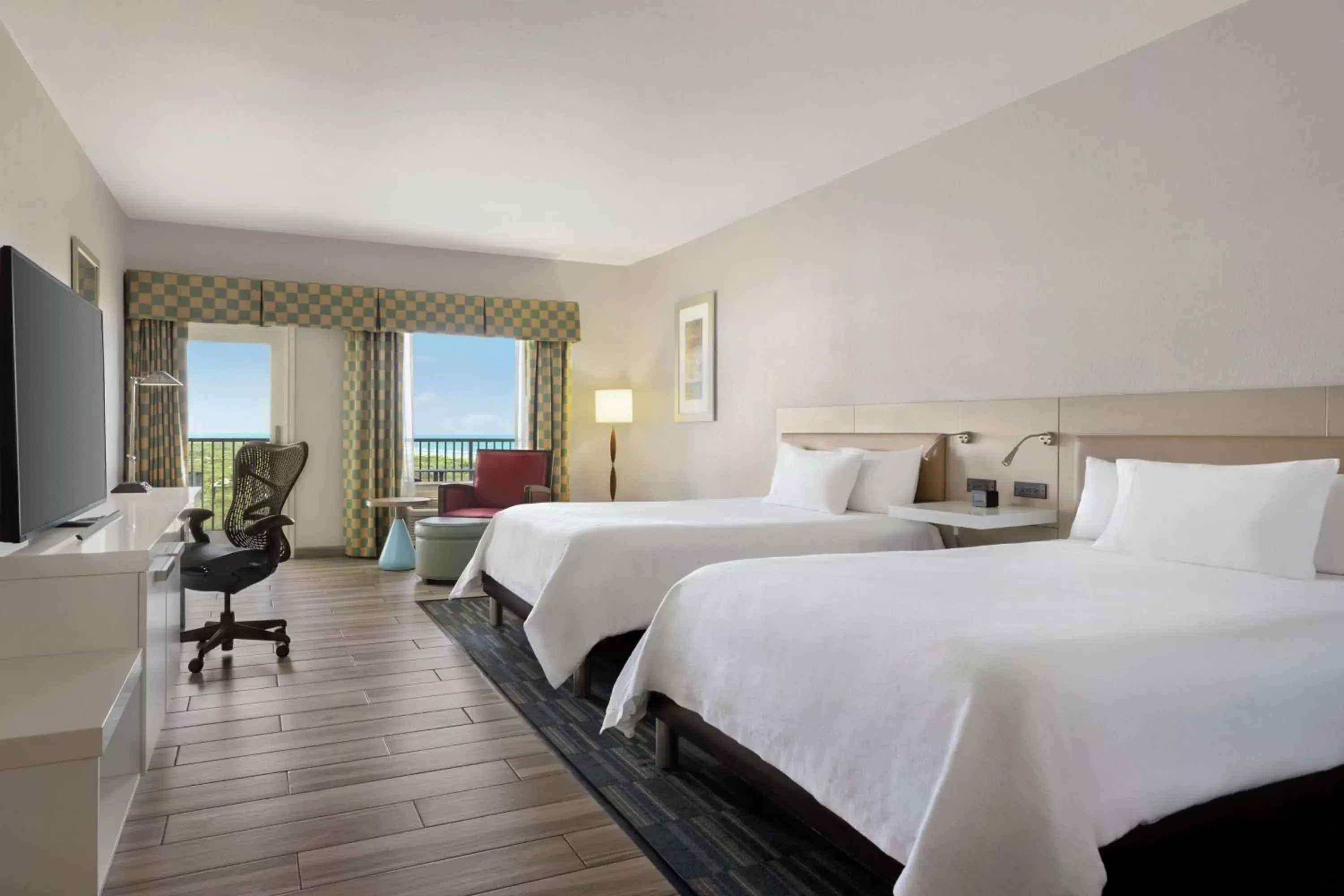 Queen Room with Two Queen Beds and Accessible Tub - Mobility Access in Hilton Garden Inn South Padre Island Beachfront Queen Room with Two Queen Beds and Accessible Tub - Mobility Access in Hilton Garden Inn South Padre Island Beachfront