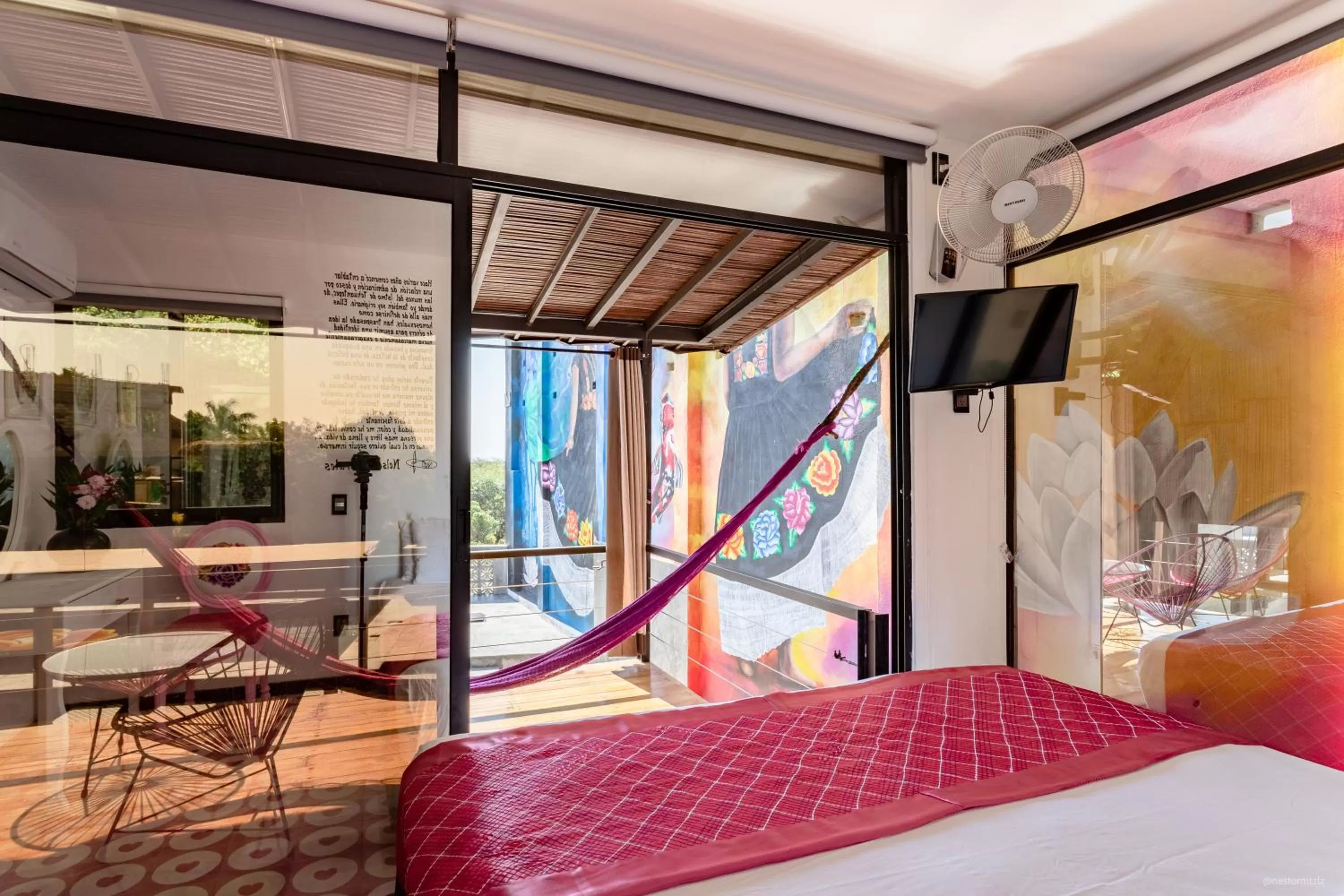 Patio, Bed in Cabane Container Hotel - ADULTS ONLY