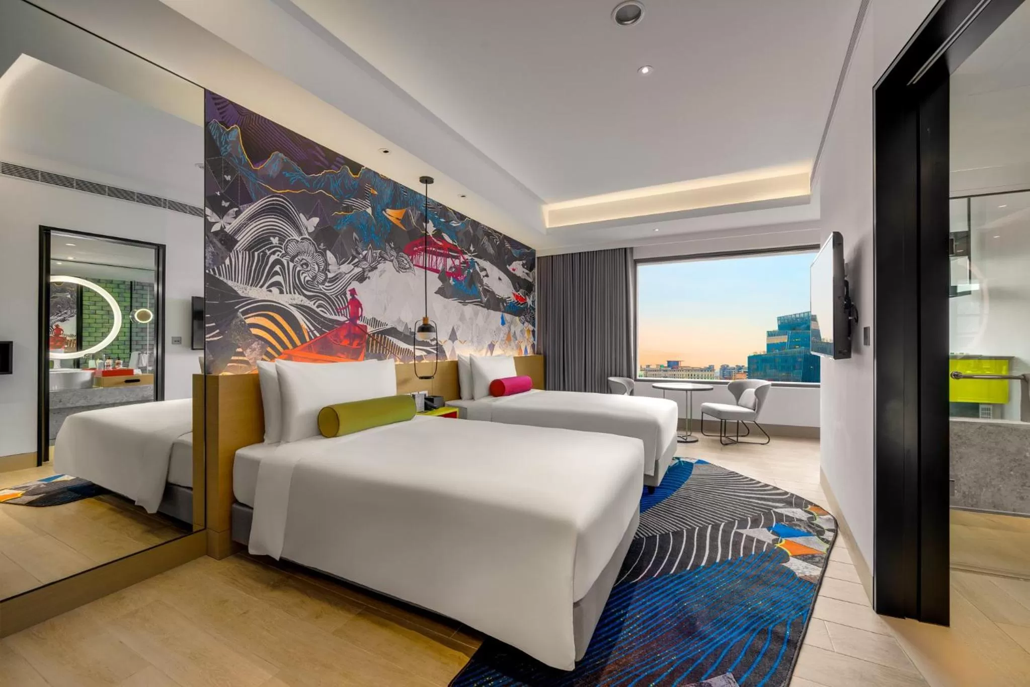 Bed in Hotel Indigo Taipei North by IHG