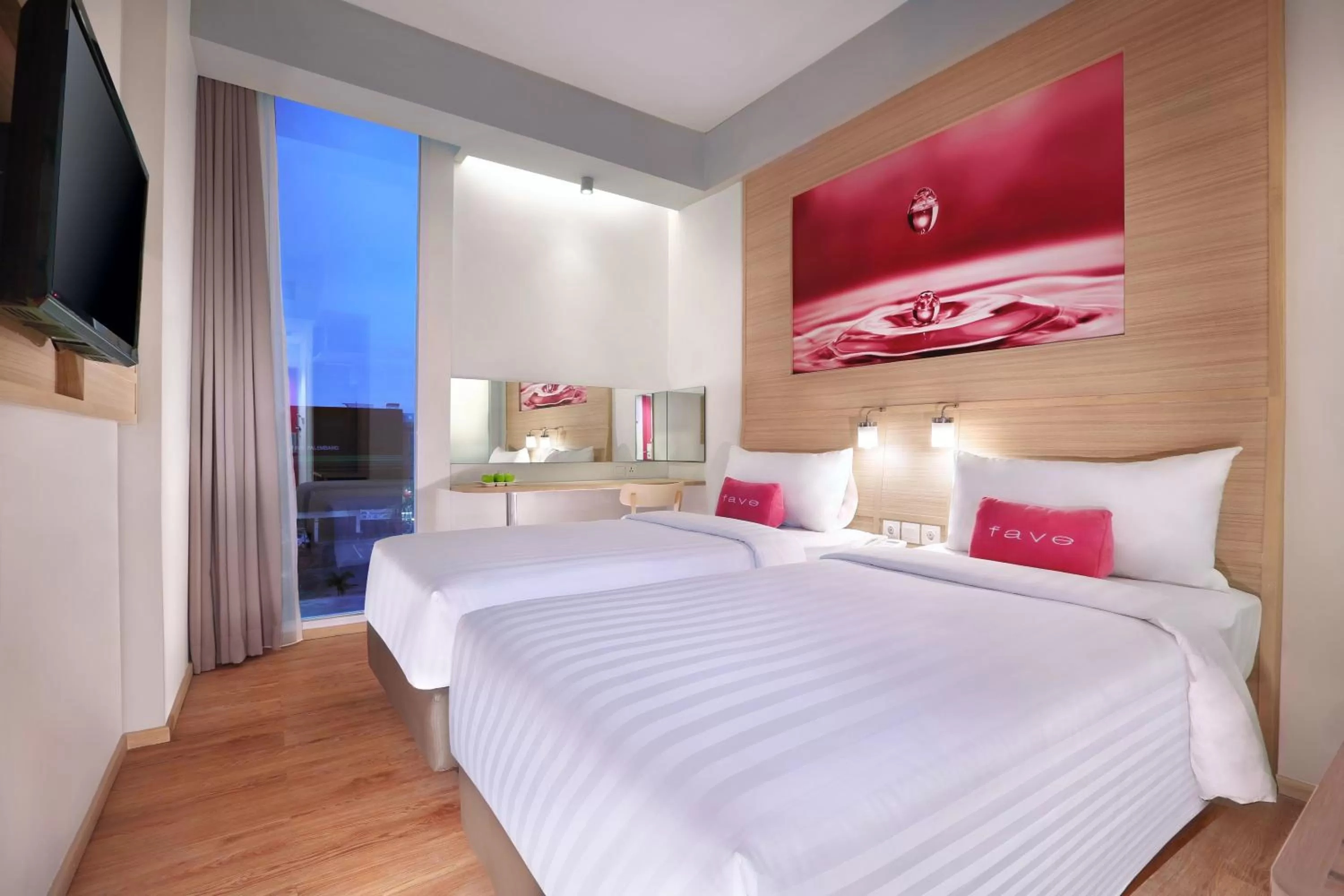 Bed in Fave Plus Hotel Palembang