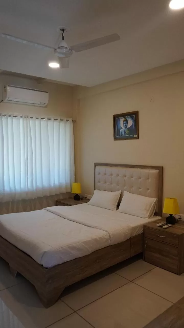 Bed in Hotel Arambol Arbour