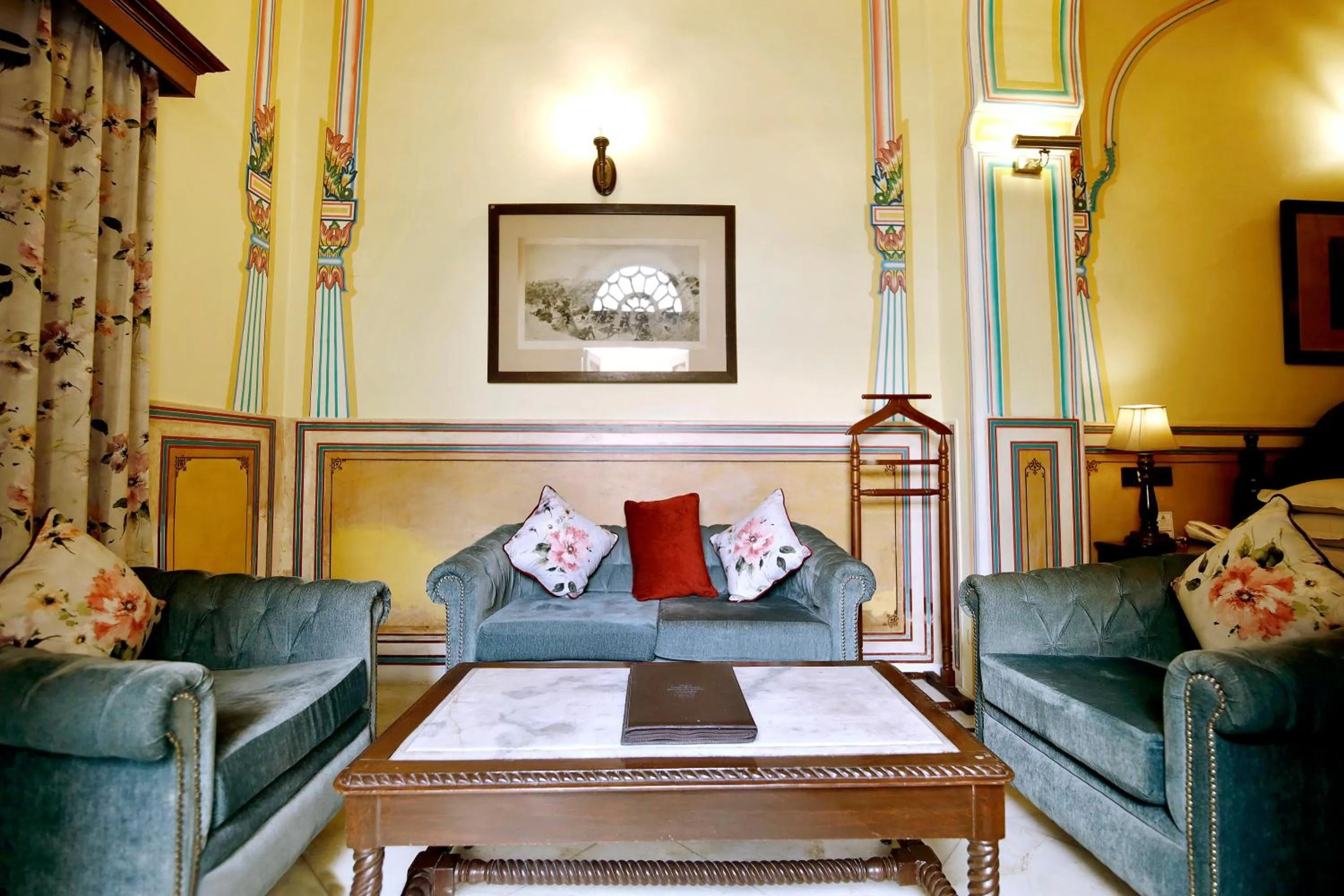 Seating area in Hotel Narain Niwas Palace
