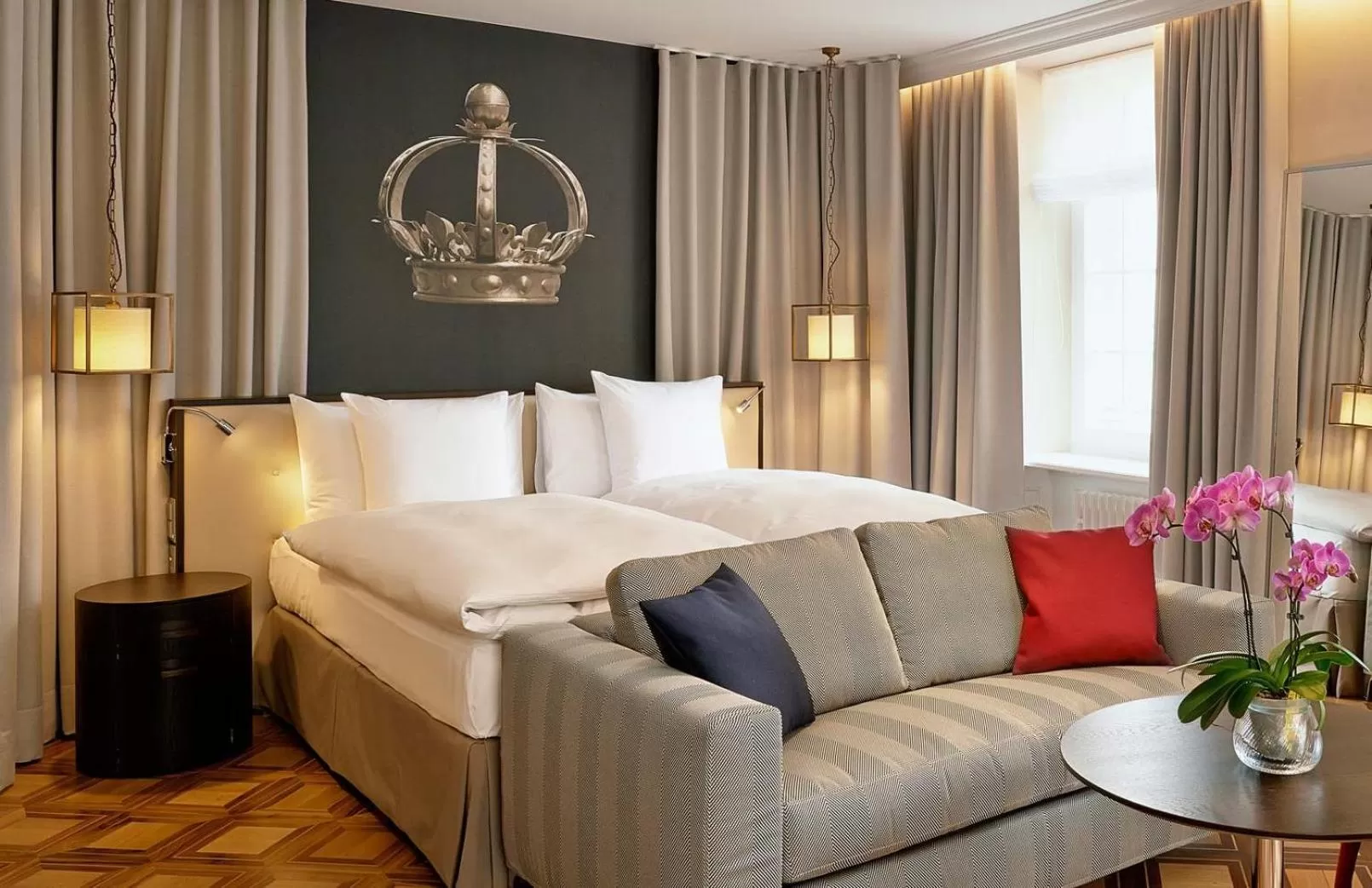 Photo of the whole room, Bed in Sorell Boutique-Hotel Krone Winterthur