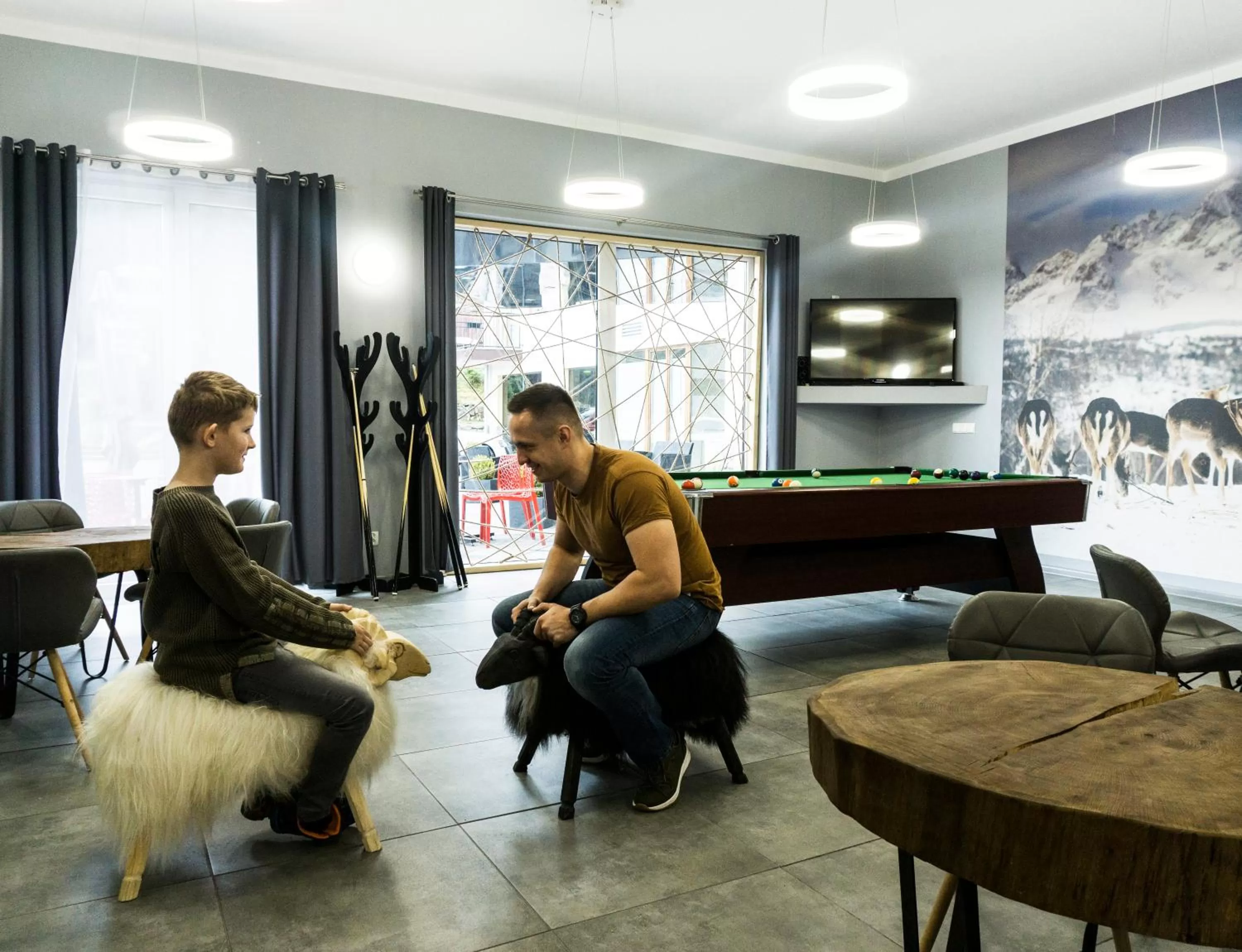 People in dask resort