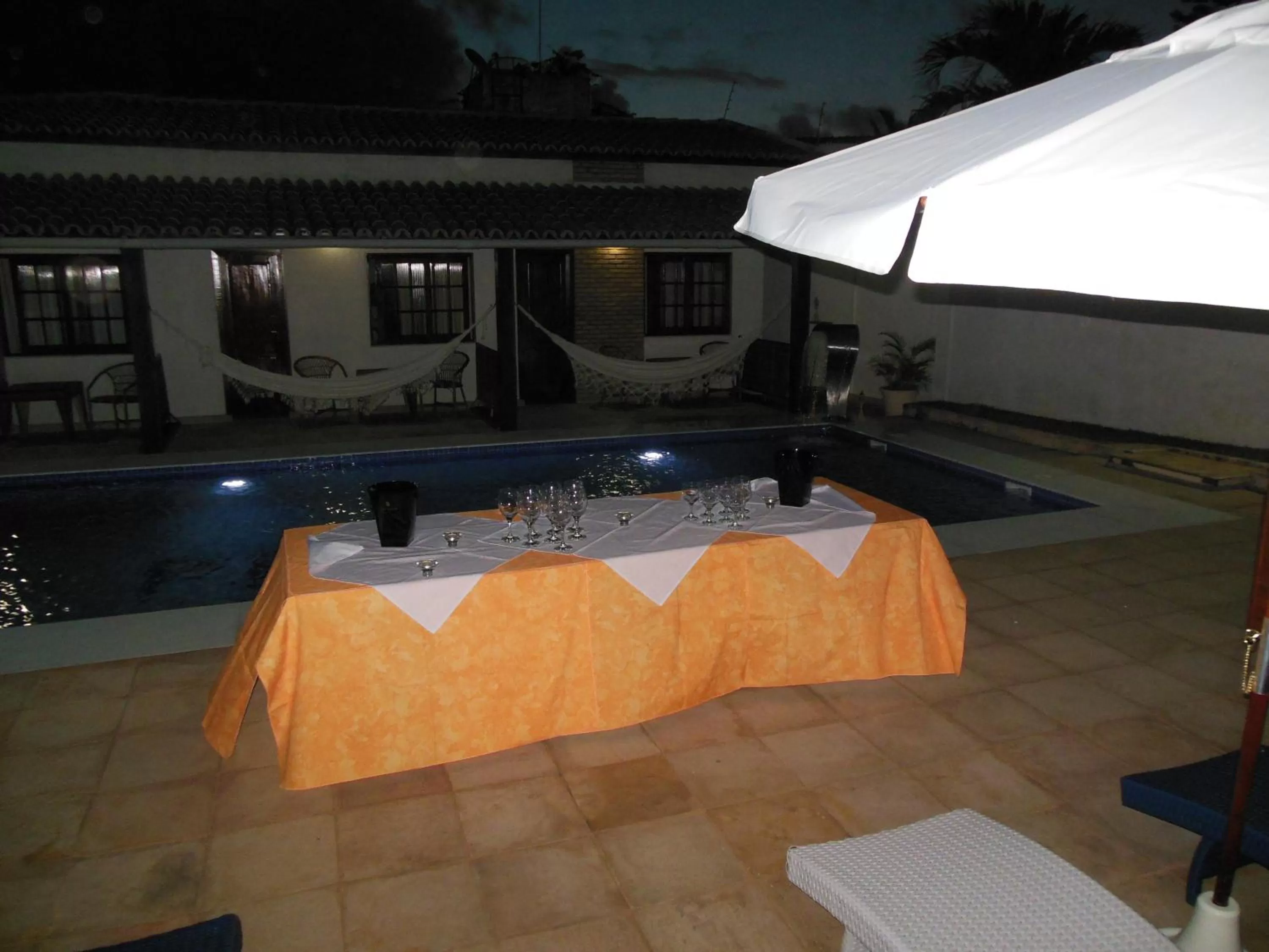 Night, Swimming Pool in Hotel Pousada Salvador Paradise