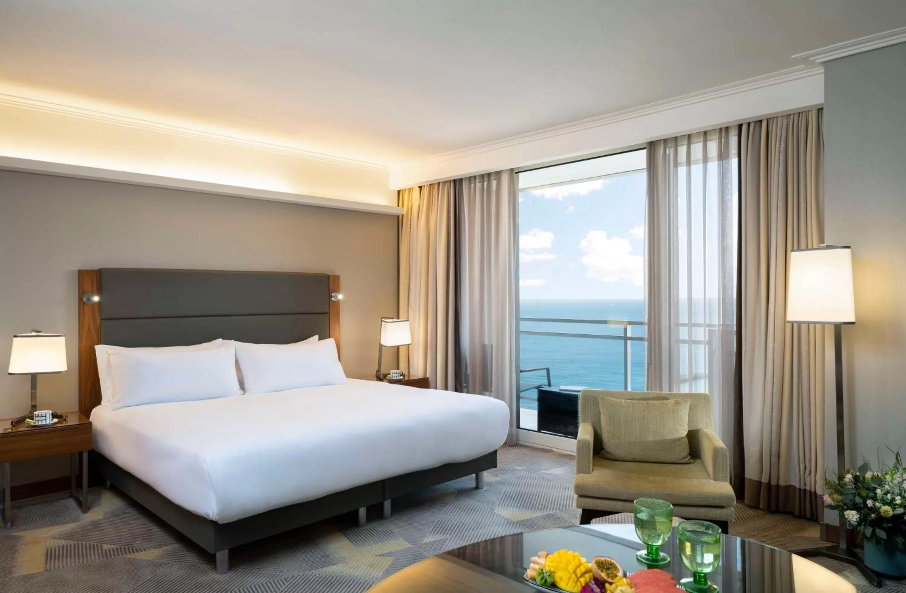 View (from property/room), Bed in Hilton Tel Aviv Hotel