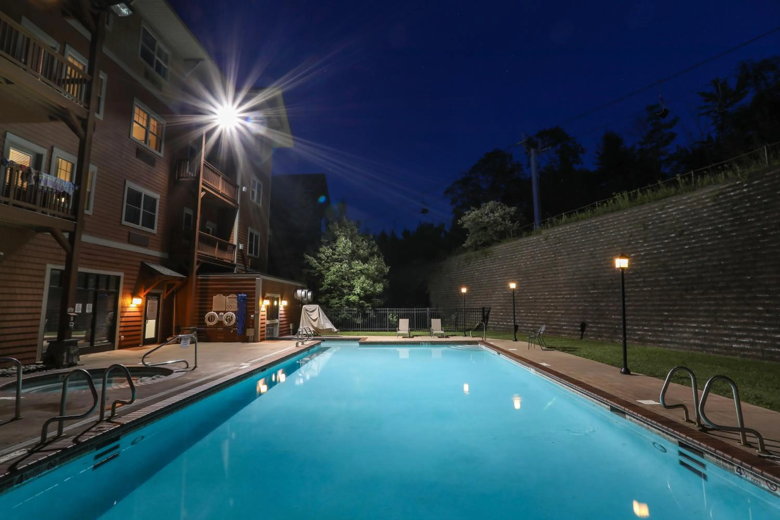 Swimming pool in Kaatskill Mountain Club and Condos by Hunter Mountain
