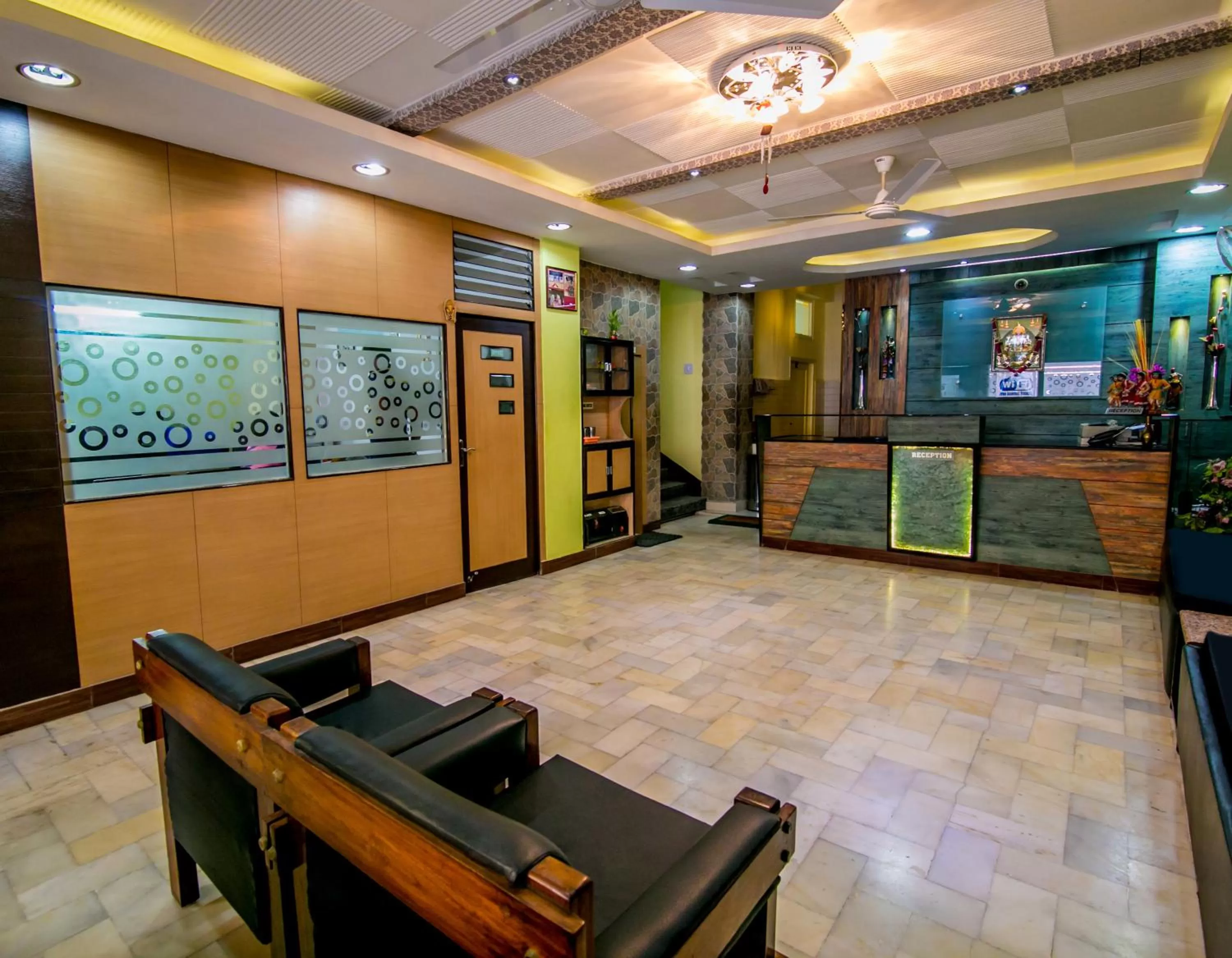 Lobby or reception in Hotel Akashdeep