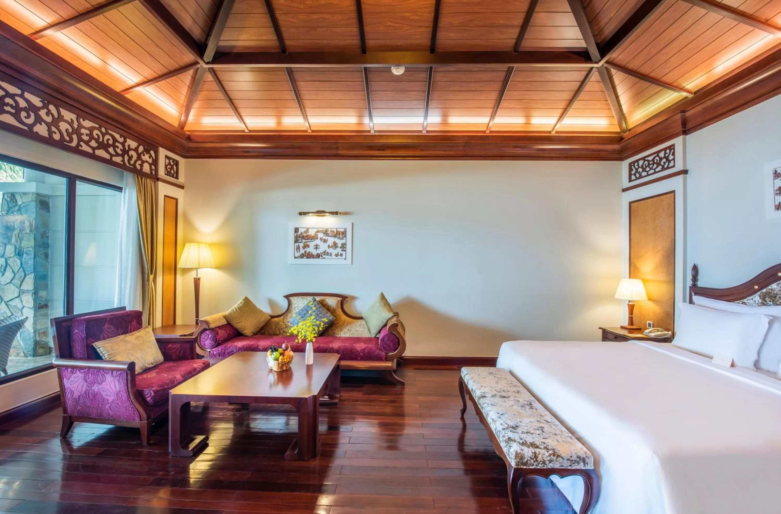 Living room, Bed in Vinpearl Luxury Nha Trang