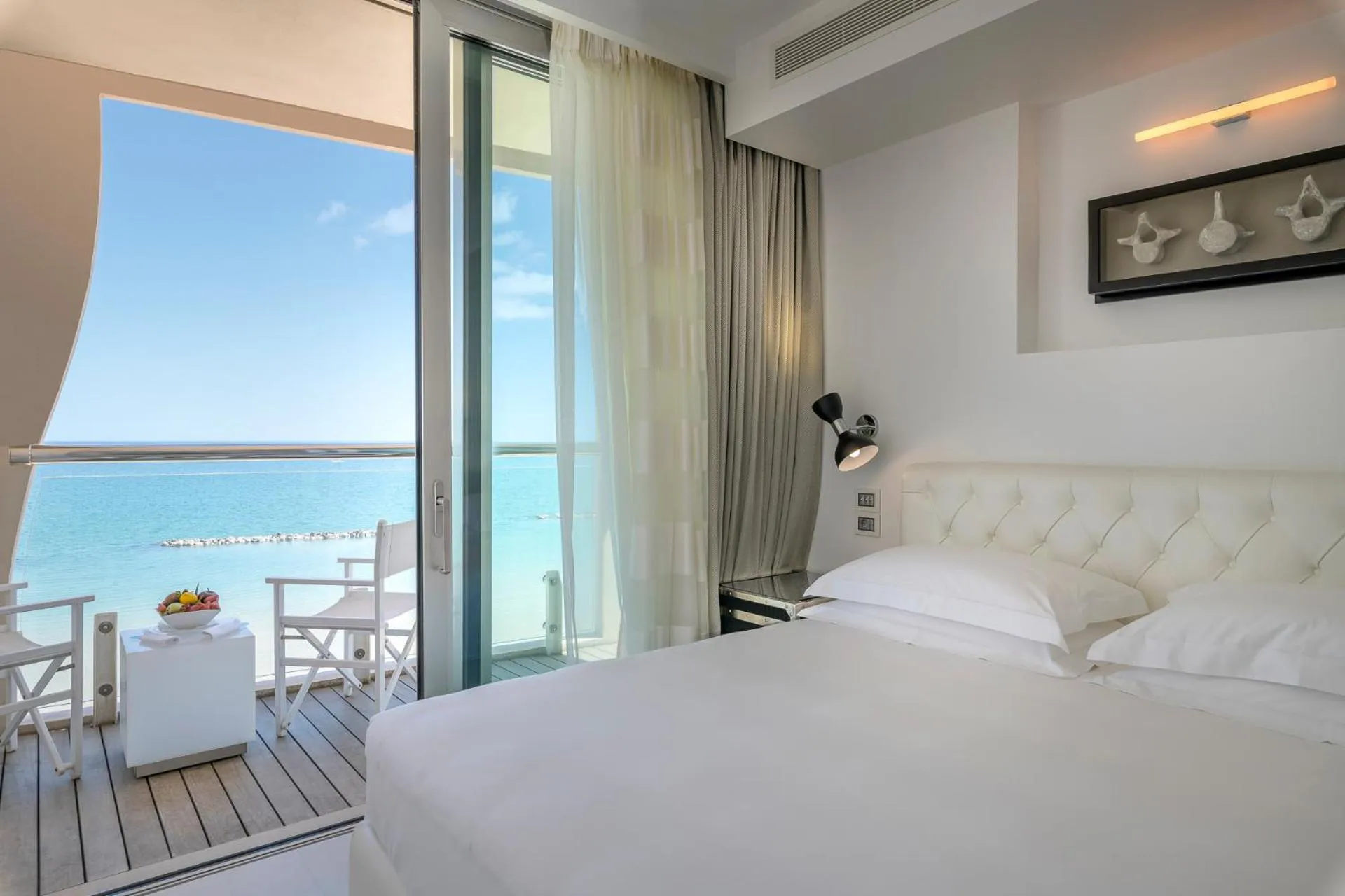 Balcony/Terrace, Bed in Excelsior Hotel, SPA & Lido - Preferred Hotels & Resorts