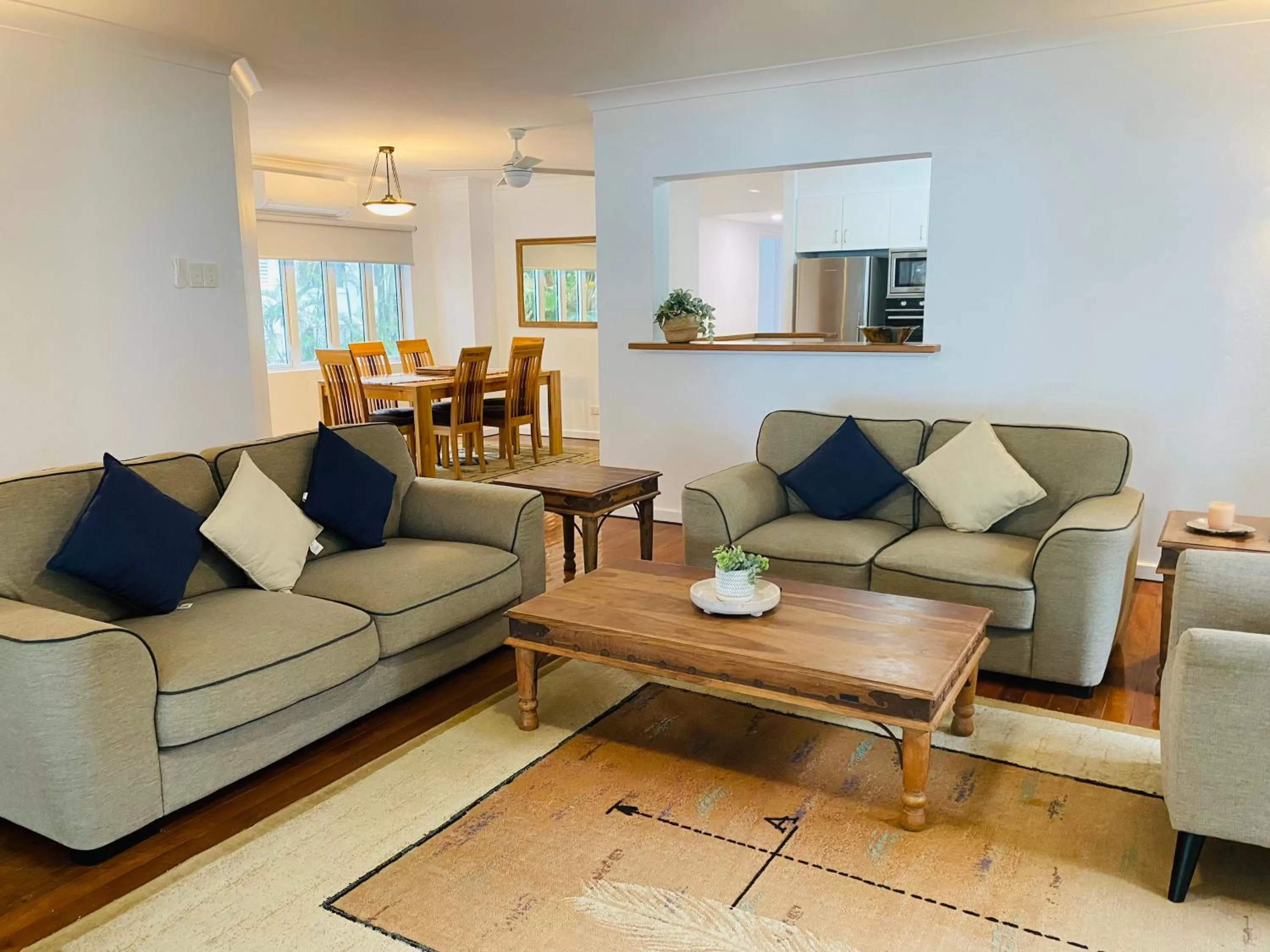 Living room in BeachView Apartments at Villa Paradiso