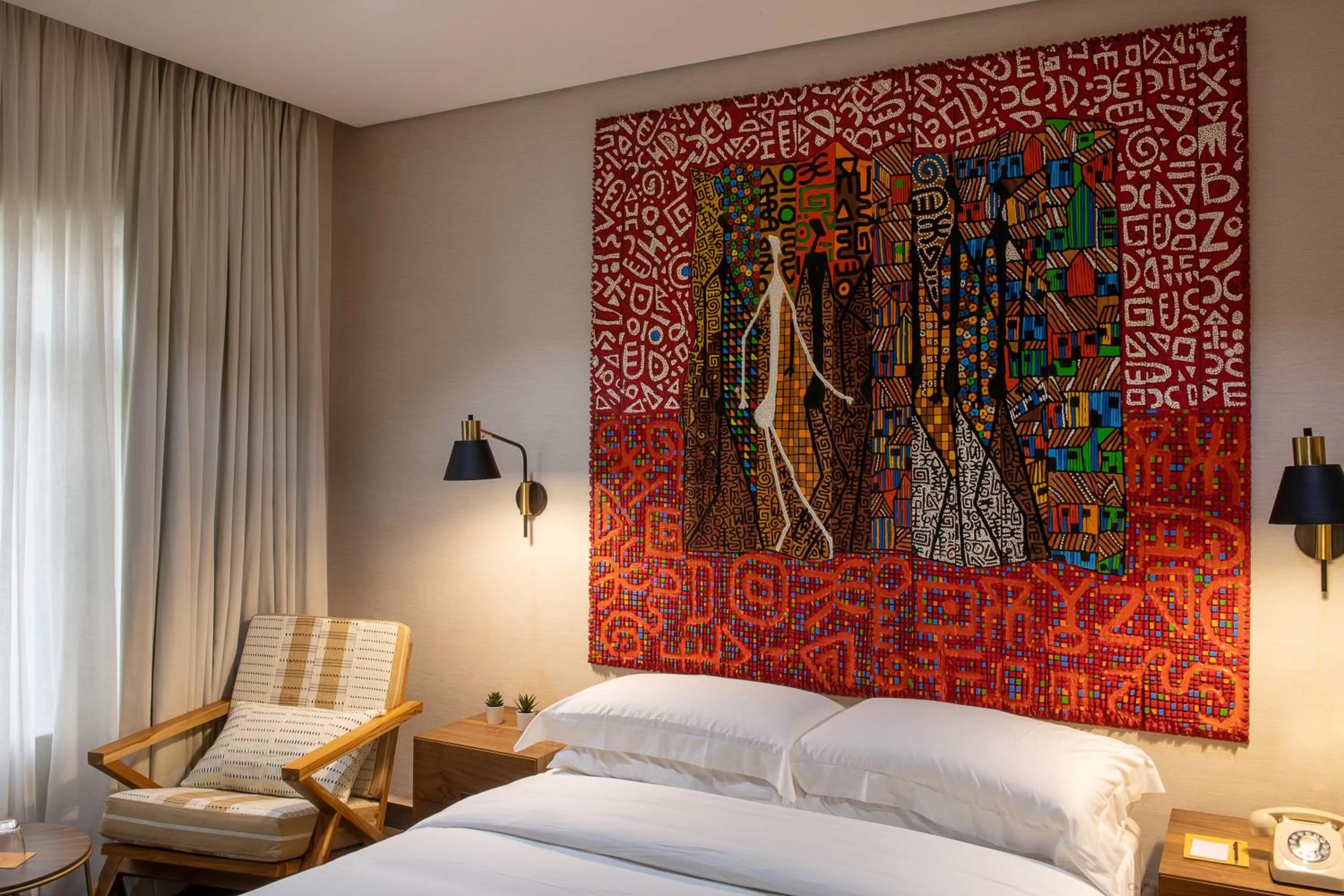 Decorative detail, Bed in The White Orchid Hotel