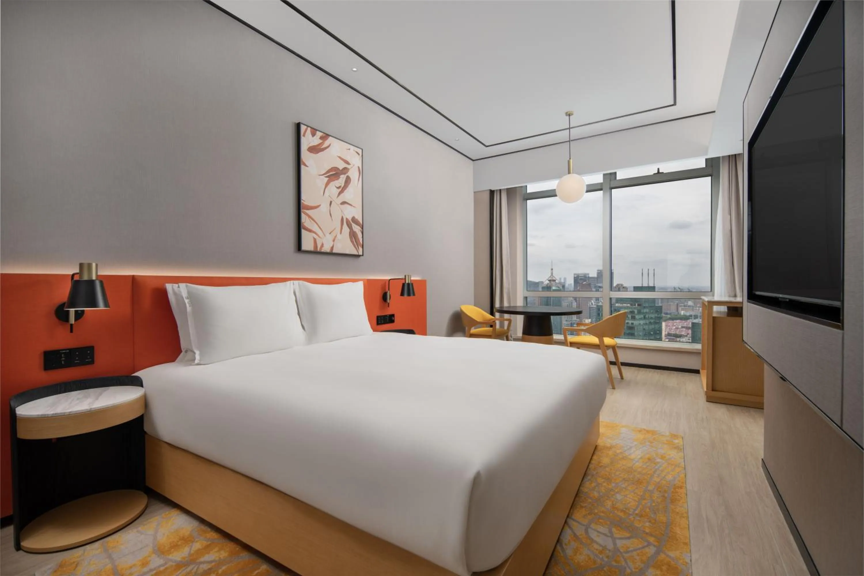 Bed in Hilton Garden Inn Shanghai Lujiazui