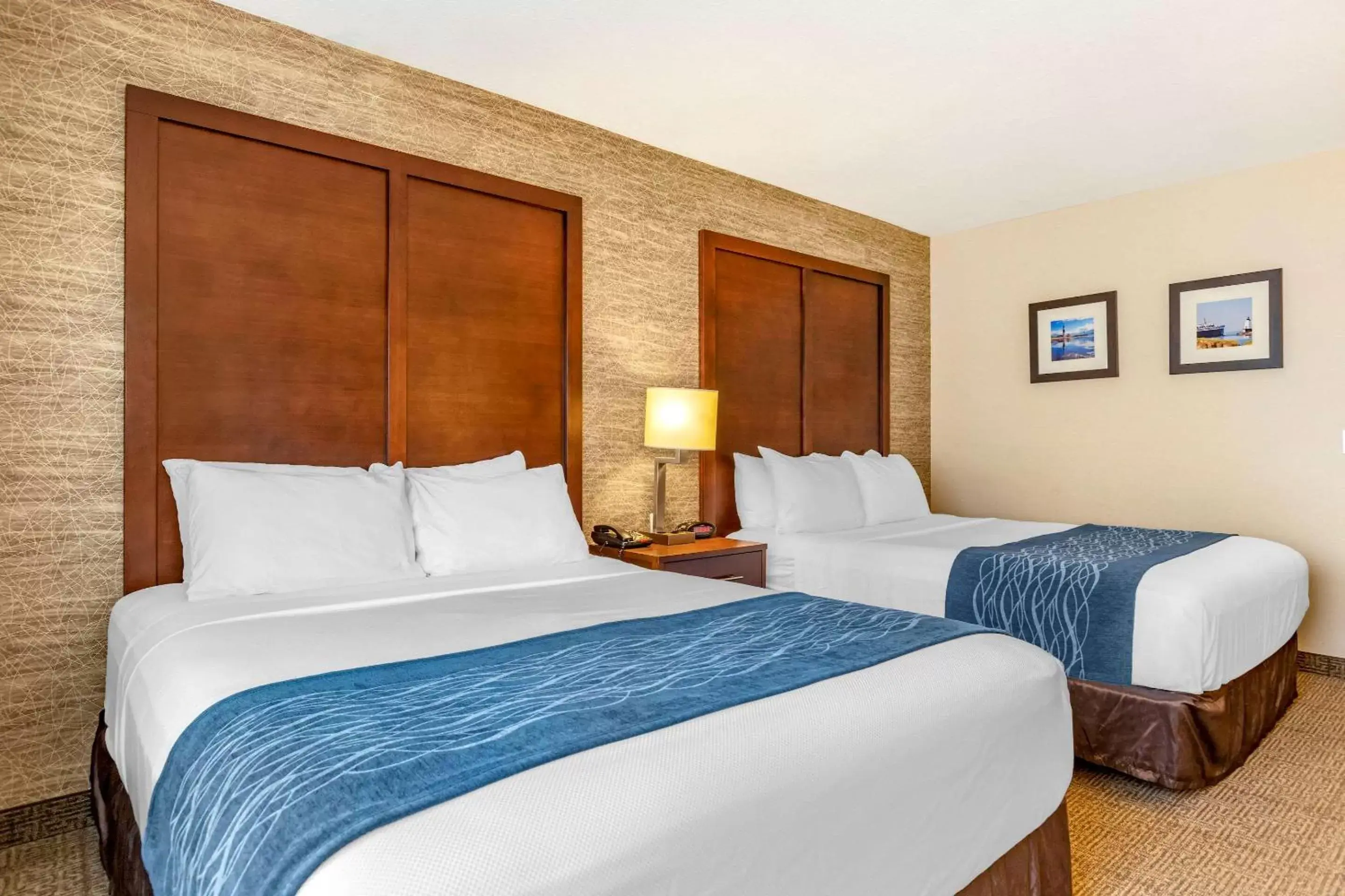 Standard Queen Room with Two Queen Beds and Roll-In Shower - Accessible/Non-Smoking in Comfort Inn Ludington near US-10 Standard Queen Room with Two Queen Beds and Roll-In Shower - Accessible/Non-Smoking in Comfort Inn Ludington near US-10