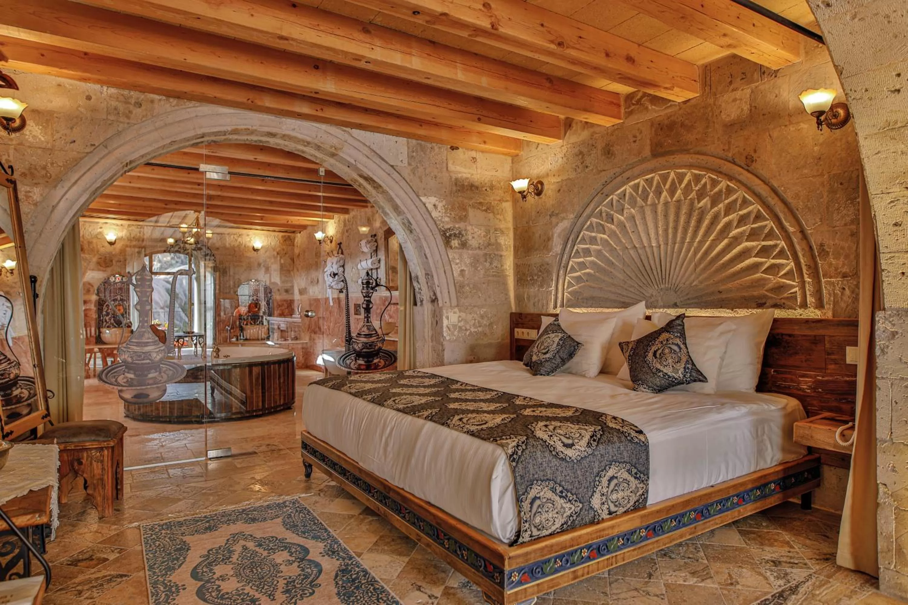 Bed in Şah Saray Cave Suites Halal Hotel