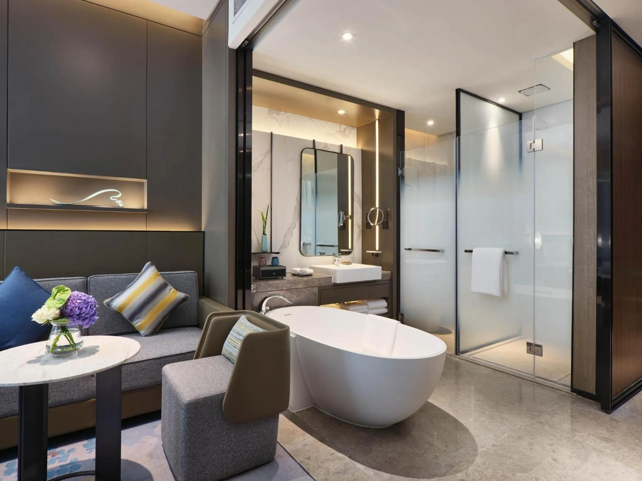 Bathroom in Crowne Plaza Wuhan Development Zone by IHG