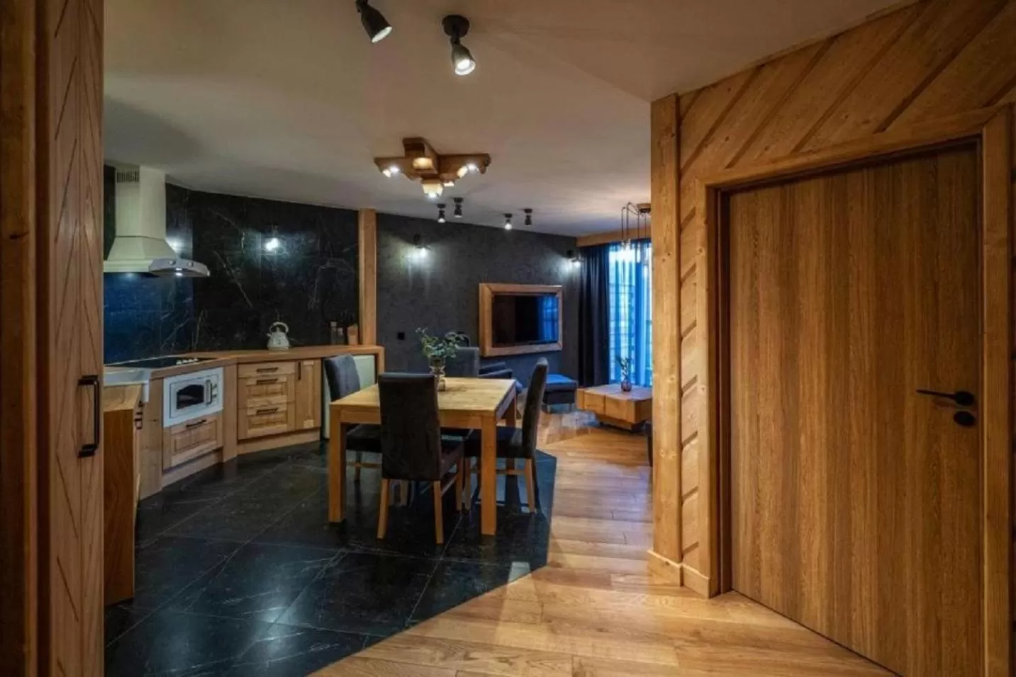 Kitchen or kitchenette in Aparthotel Giewont