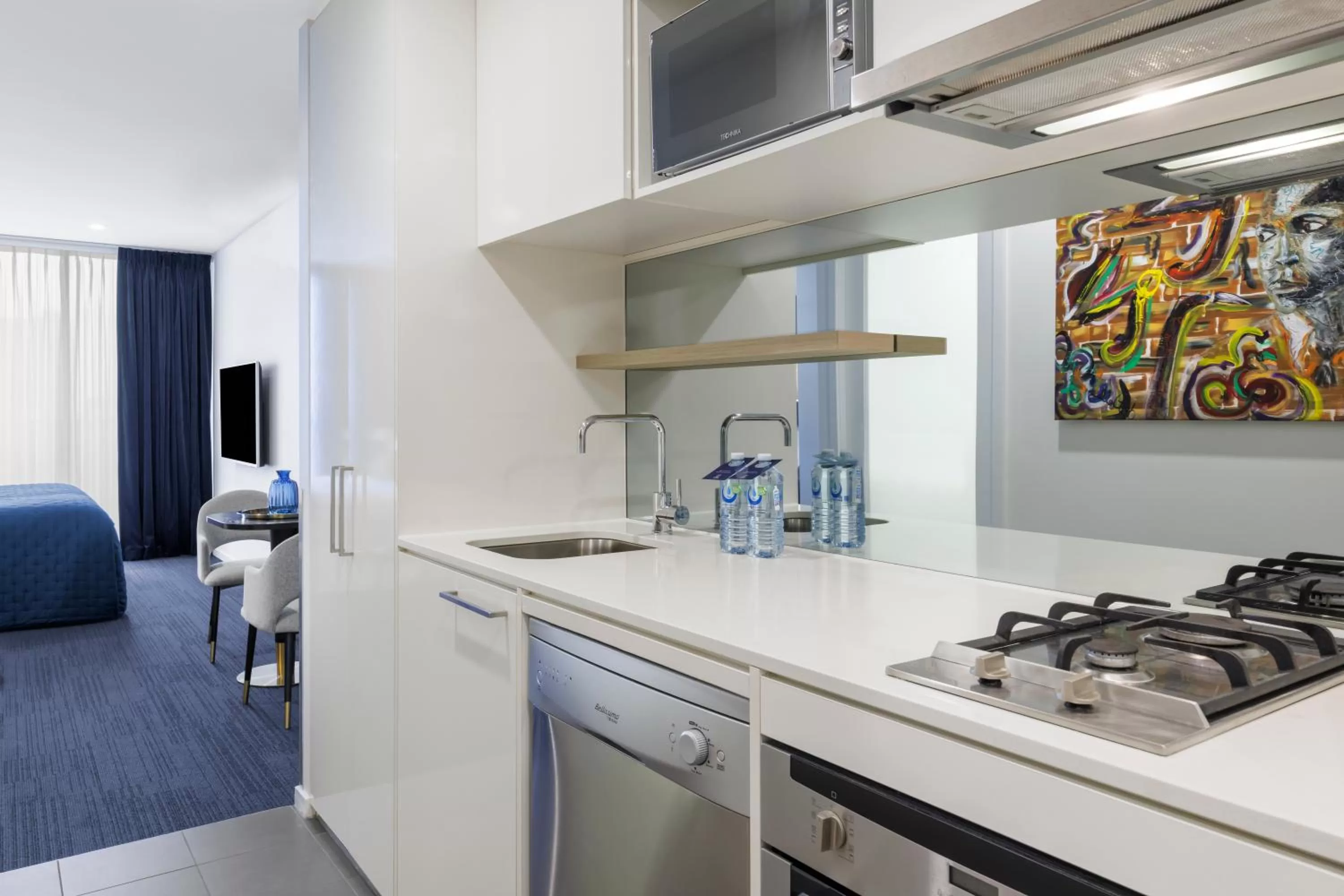 Kitchen or kitchenette in Avani Melbourne Jazz Corner Residences