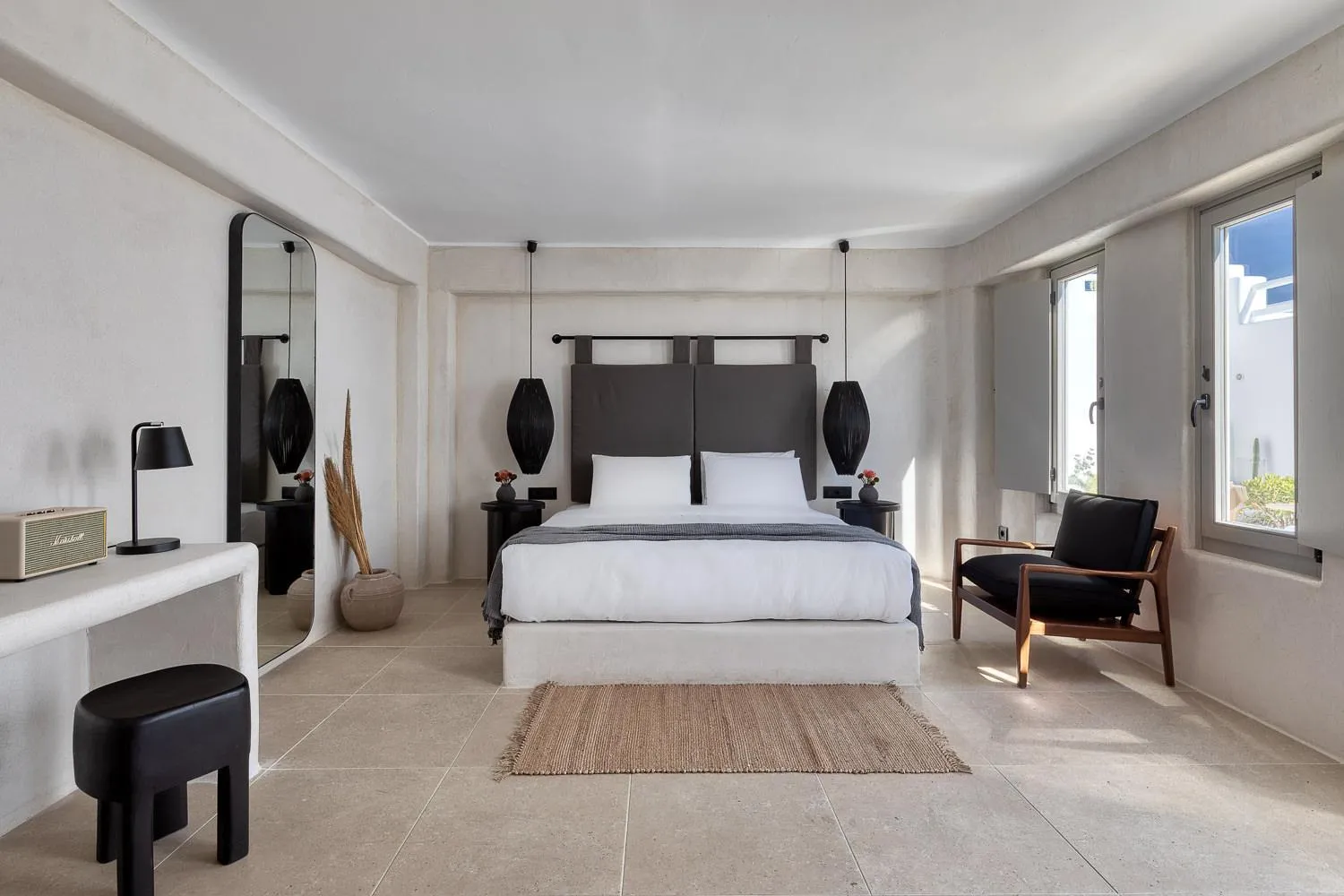 Bed in Rocabella Mykonos Hotel