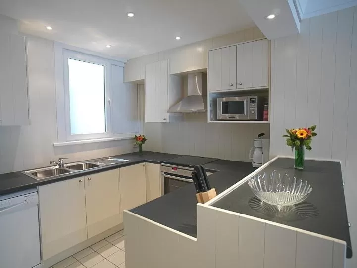 Kitchen or kitchenette in Residentie Sweetnest met hotelservice à la carte - 3 dubbel kamers