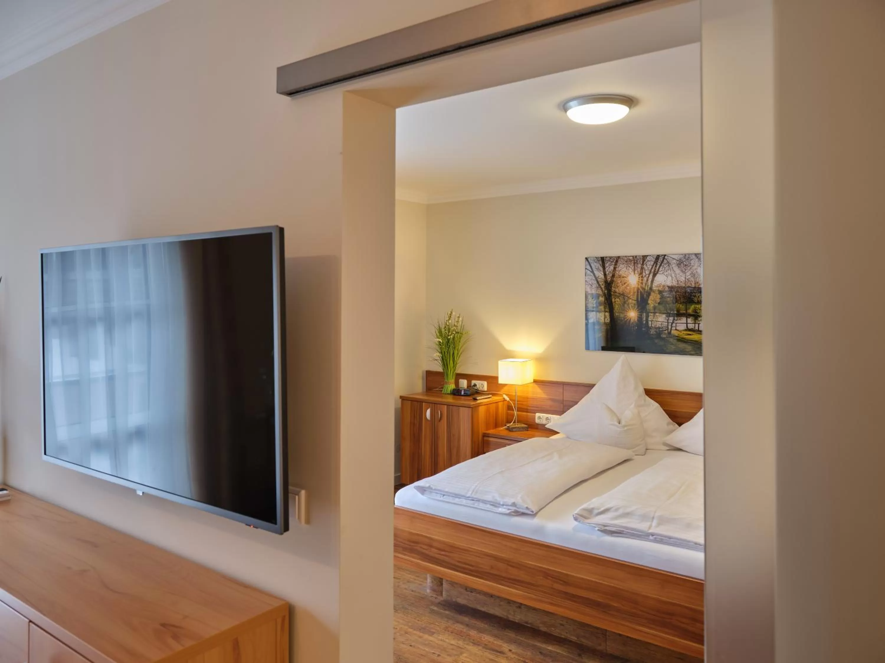 Living room, Bed in Appartement-Haus Blumenhof