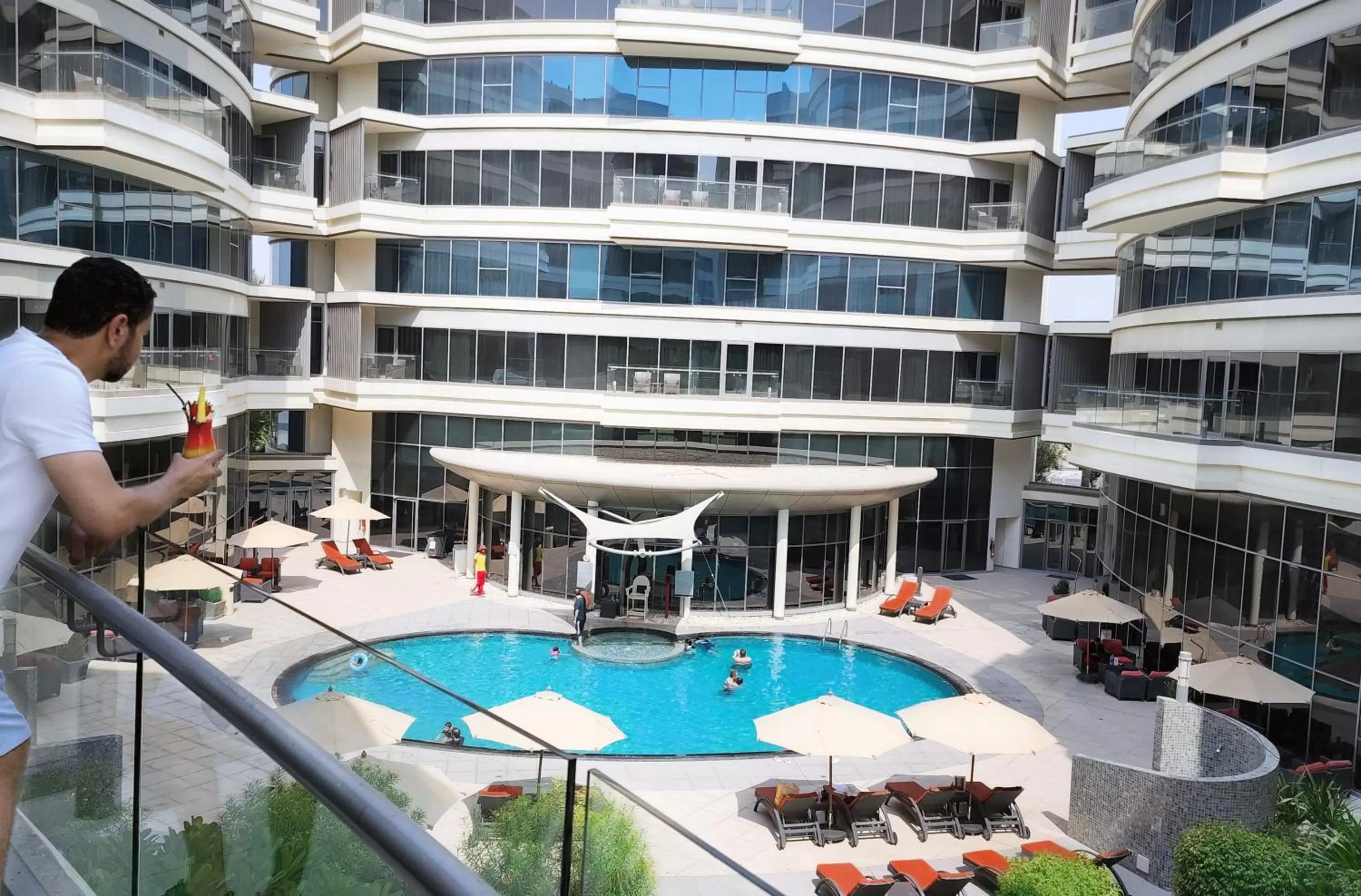 Pool view in Majestic Arjaan by Rotana – Manama
