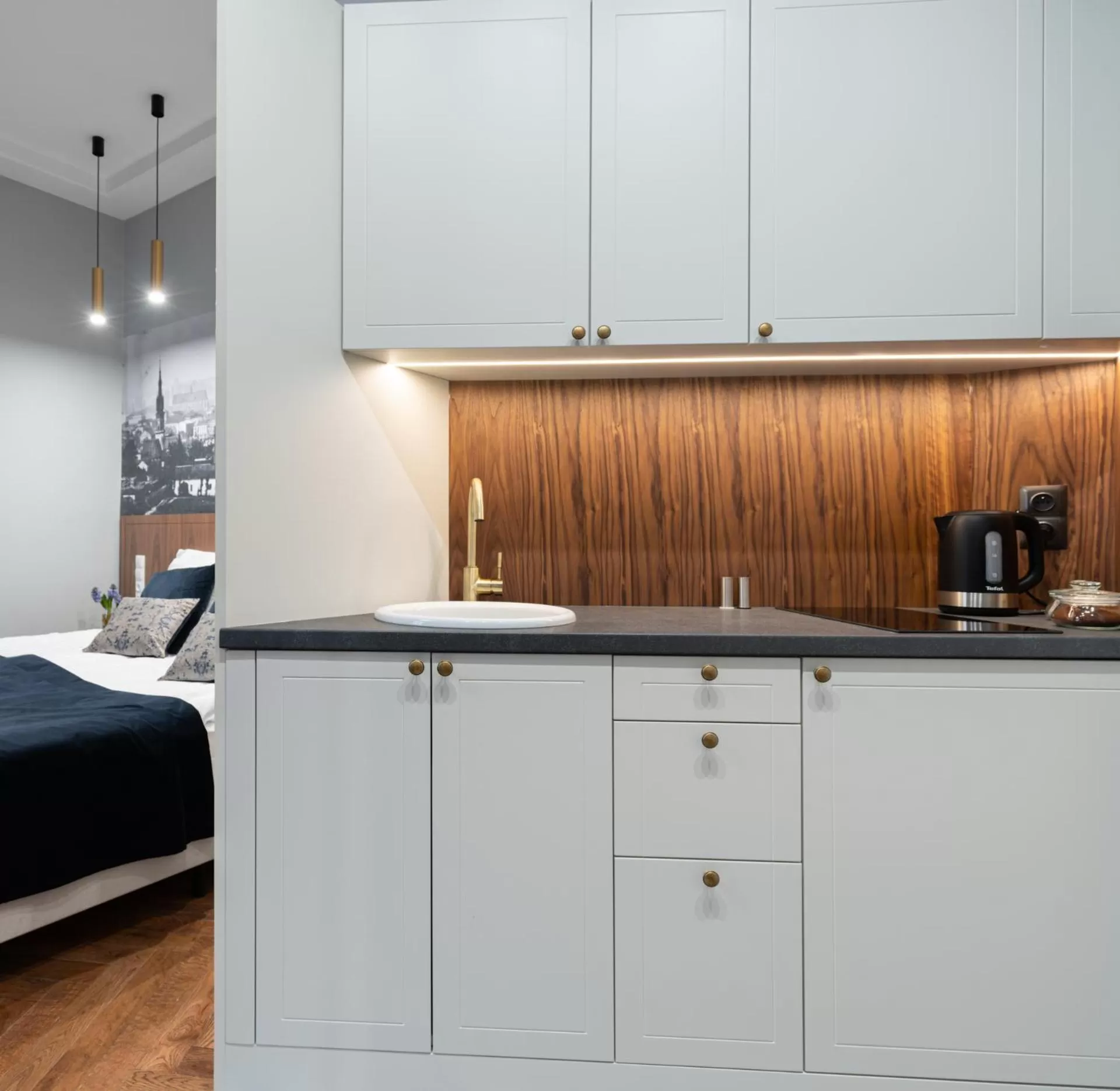 Kitchen or kitchenette, Bed in Starowislna 77