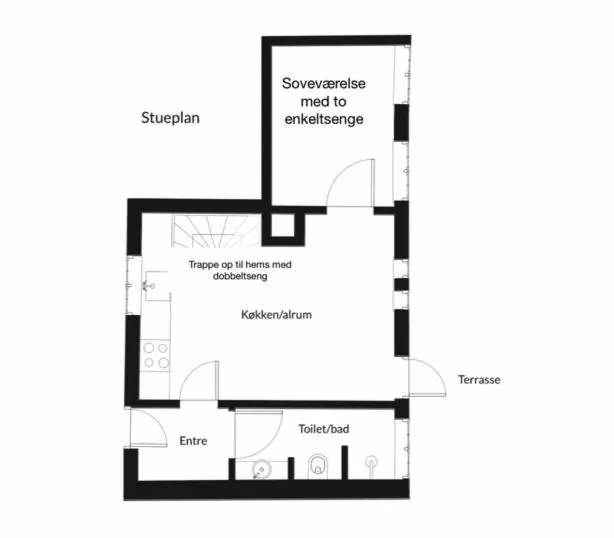 Floor plan in Hørhavegården B&B
