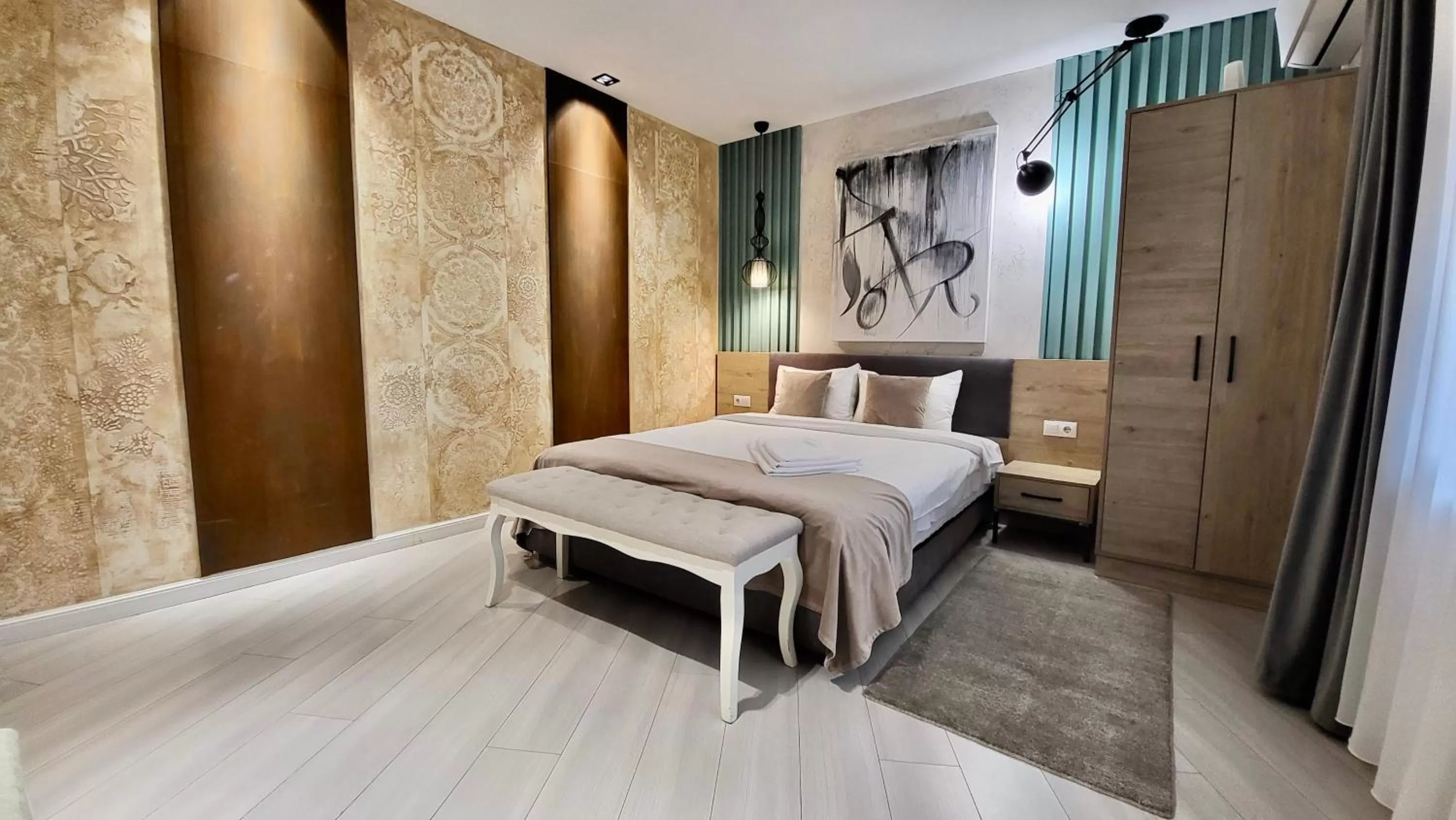 Photo of the whole room, Bed in Lumiere House Sibiu