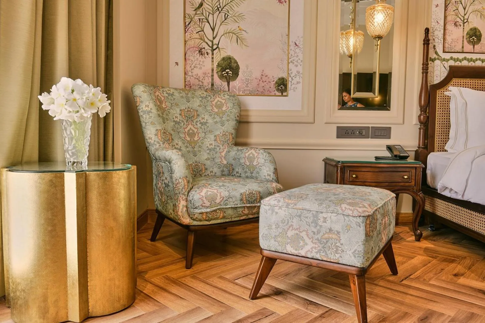 Seating area, Bed in Fort Rajwada,Jaisalmer