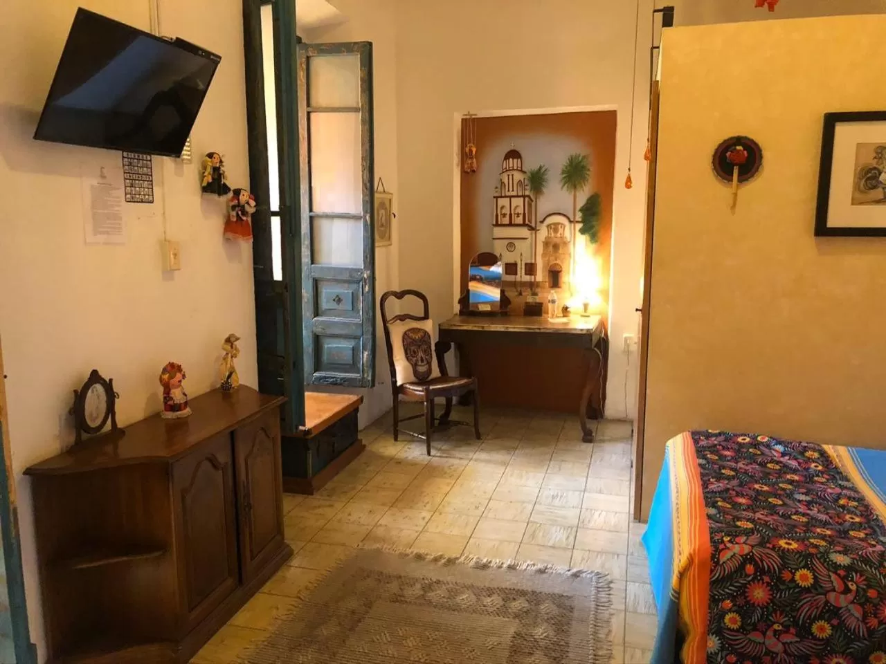 Bed in Casona Tlaquepaque Temazcal & Spa