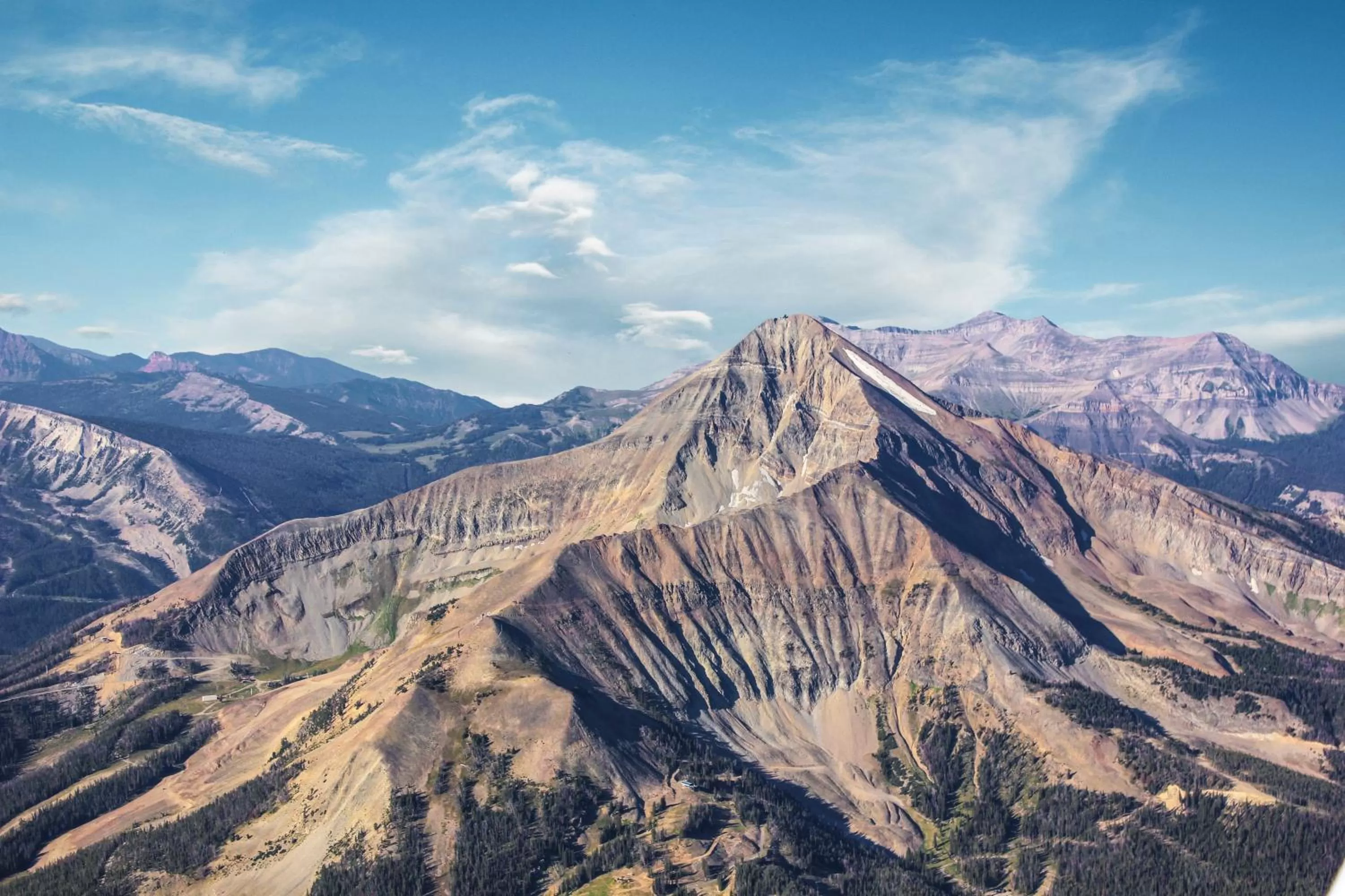 Mountain view in Big Sky Resort Village Center