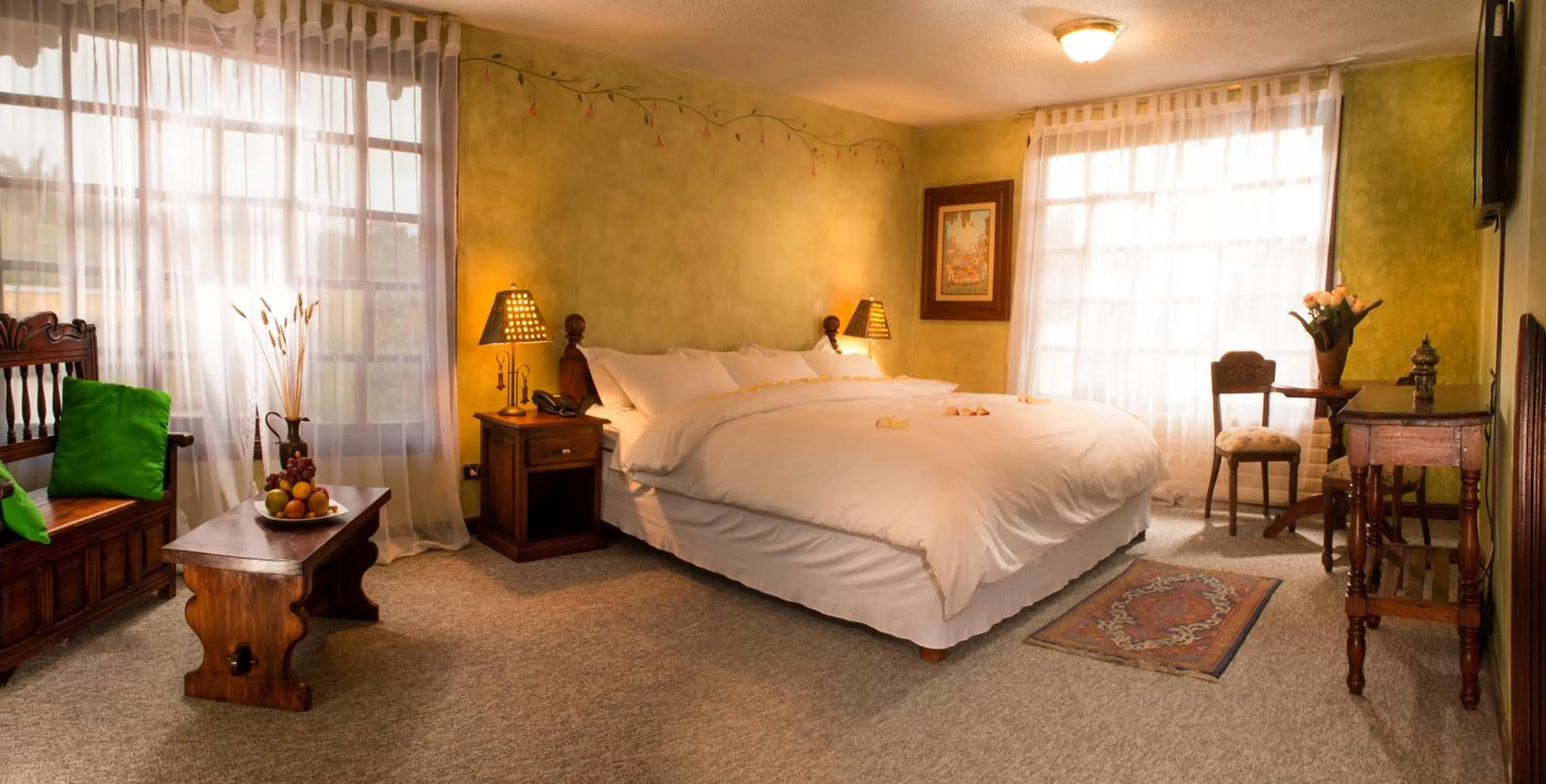 Bed in Hostería La Andaluza