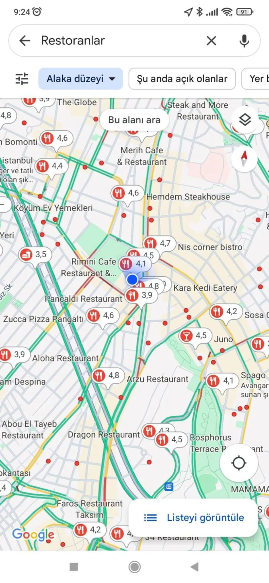 Restaurant/places to eat in Nil Hotel İstanbul City Center