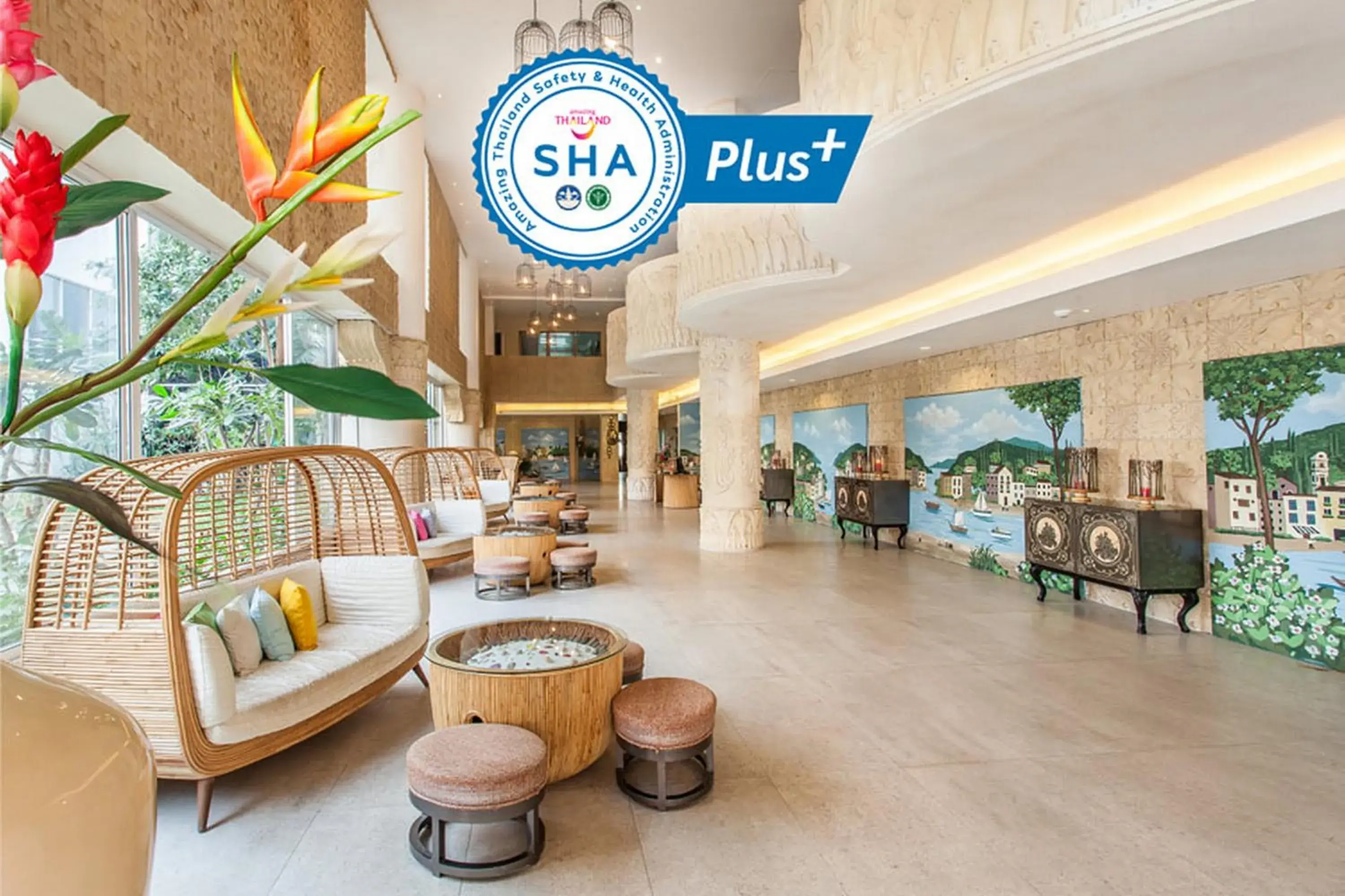 Lobby or reception in Patong Heritage Hotel Phuket - SHA Extra Plus Lobby or reception in Patong Heritage Hotel Phuket - SHA Extra Plus