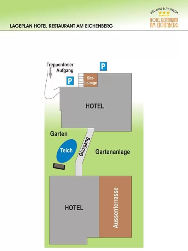 Bird's eye view, Floor Plan in Wellness & Ayurveda Hotel Am Eichenberg